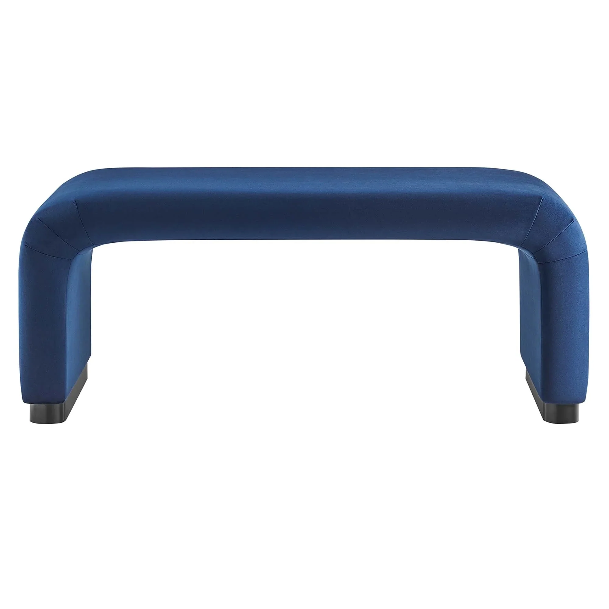 Performance Velvet Waterfall Ottoman with Metal Base – 42 Inch - Image 58