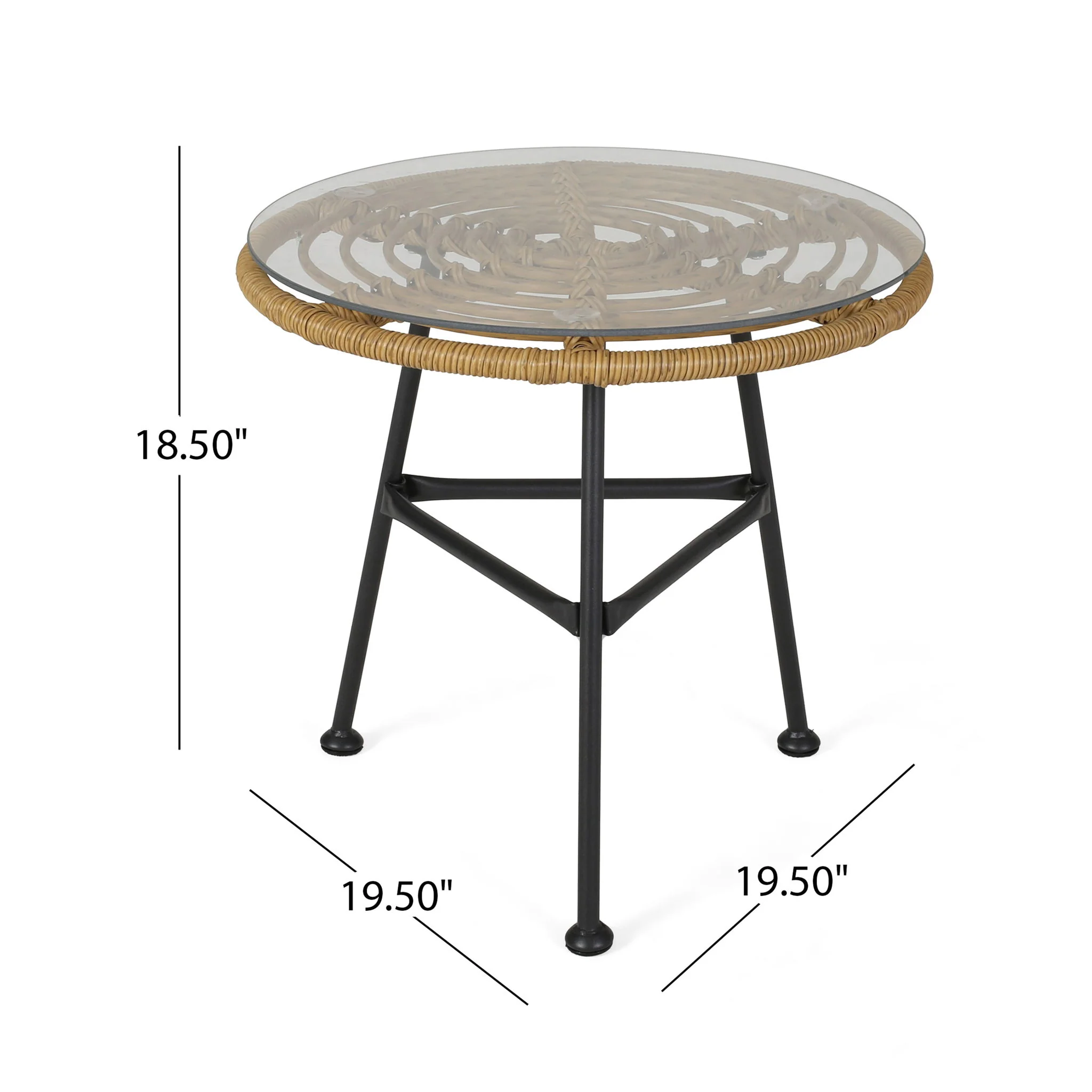 Petrichor - Outdoor Side Table With Tempered Glass And Steel Frame - Image 10