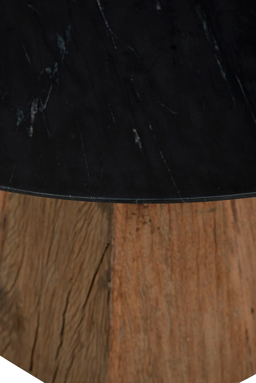 Phoebe - Marble Dining Table - Black / Light Brown - Image 6