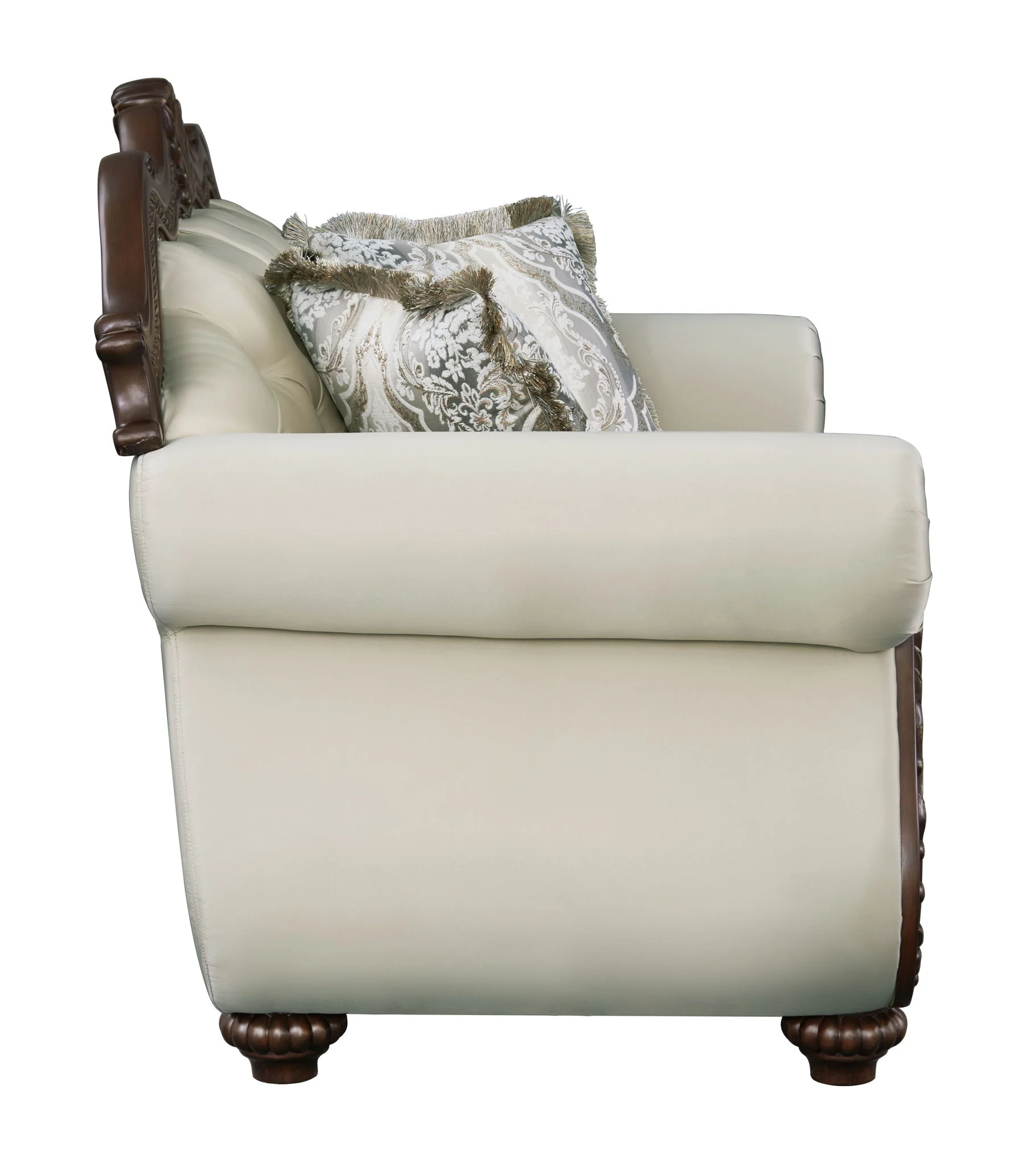 Pierce - 5 Pieces Living Room Set - Beige / Cherry - Image 2