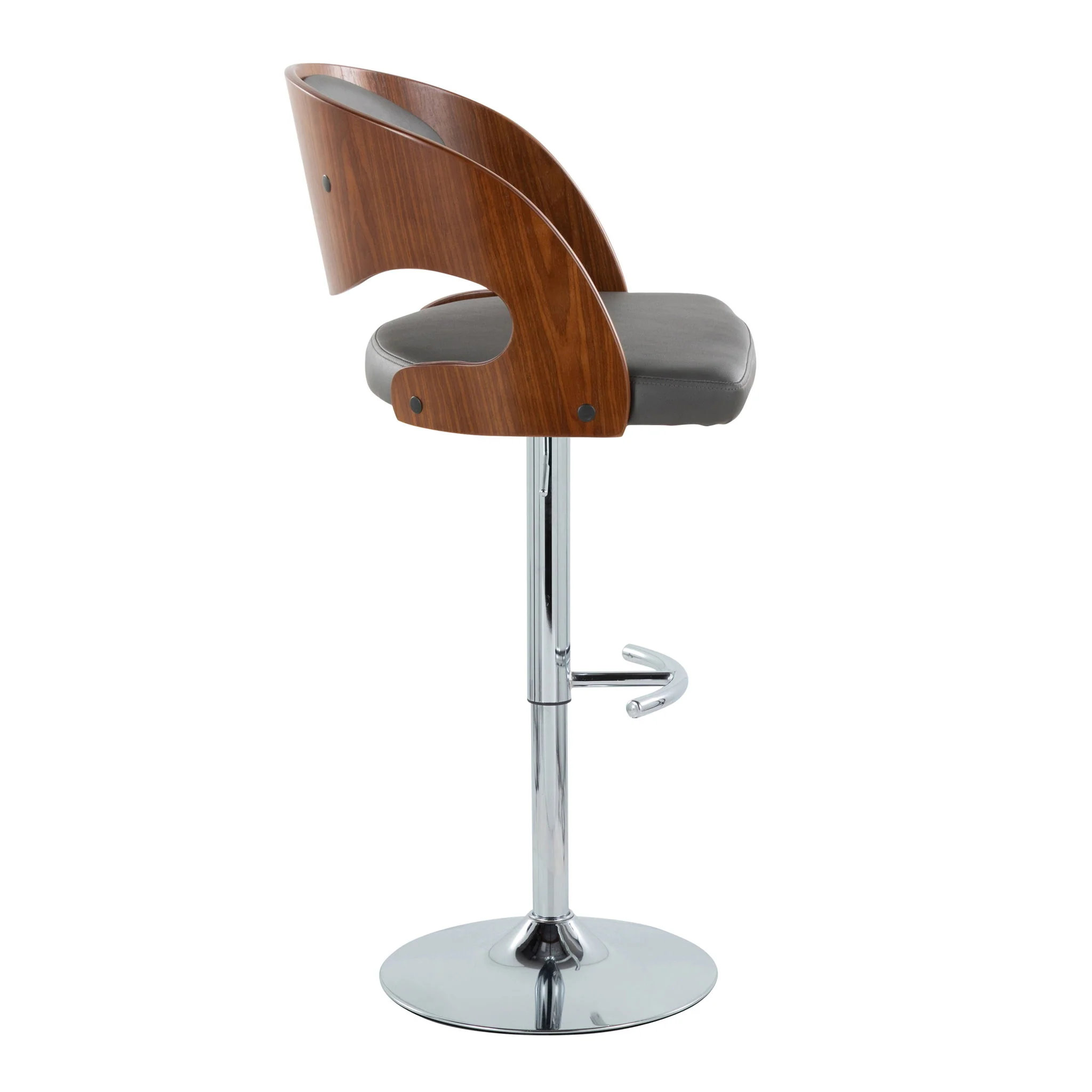 Pino - Mid Century Modern Adjustable Barstool & Swivel With Rounded T Footrest (Set of 2) - Image 7