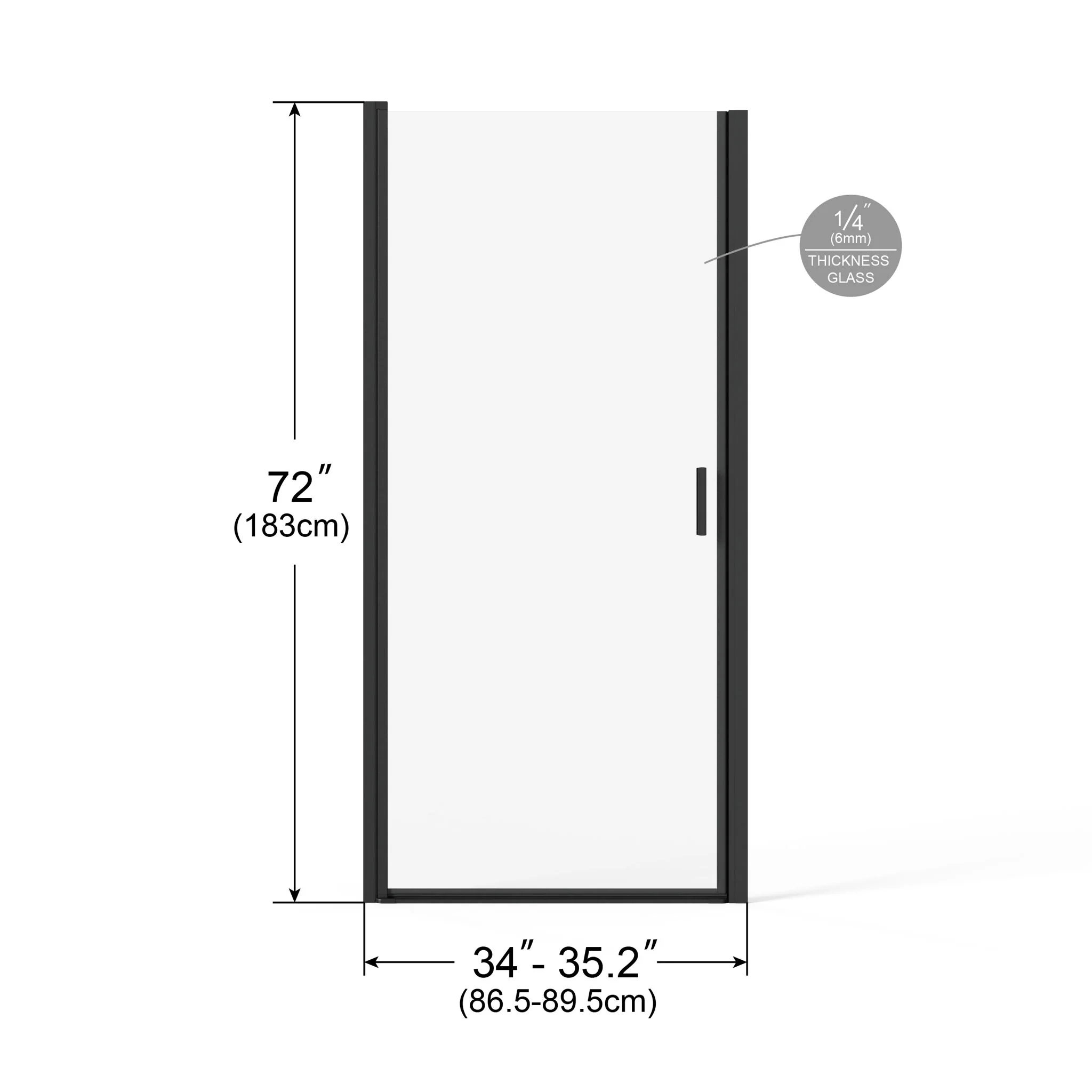 Pivot Shower Door, Tempered Glass, Semi Frameless - Image 14