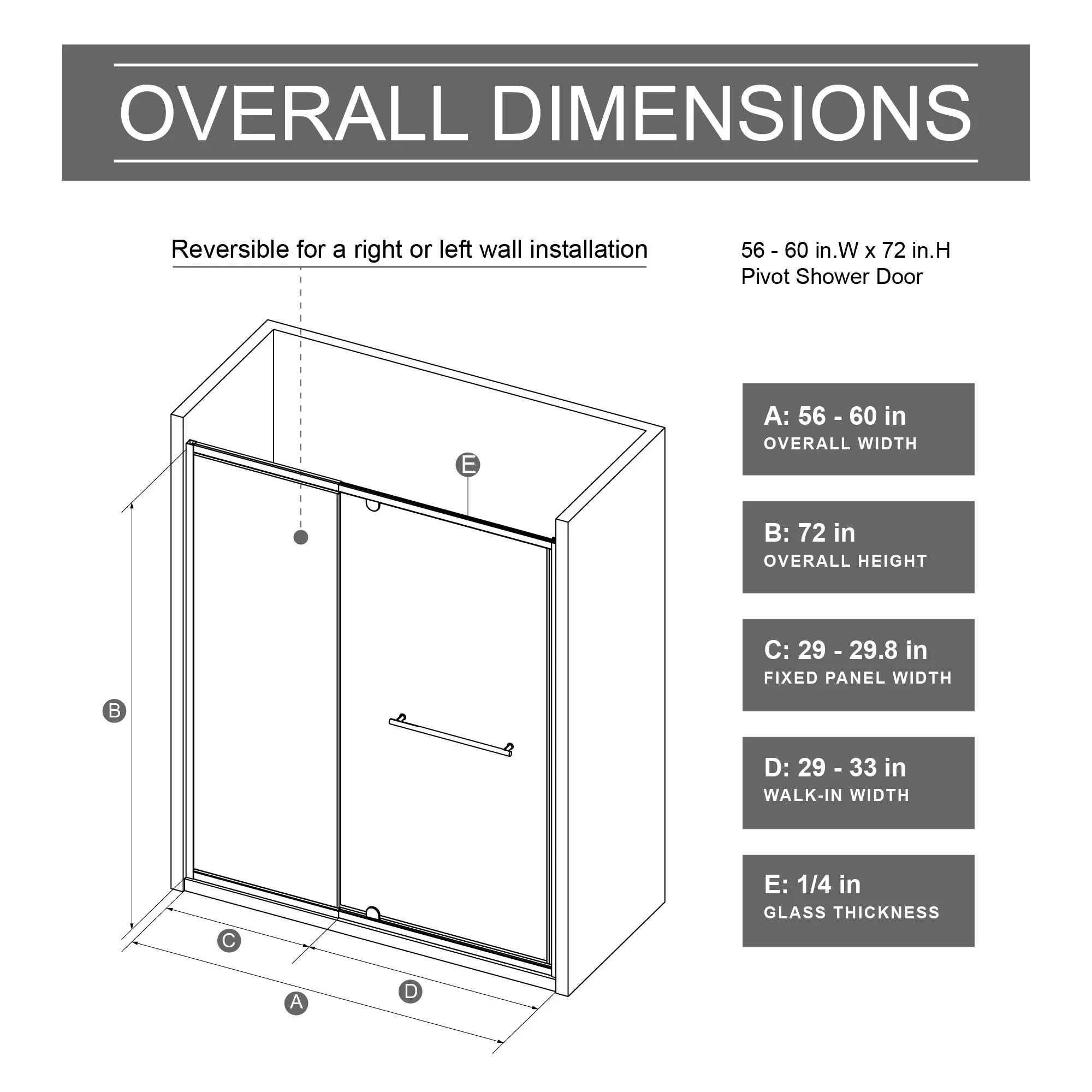 Pivot Shower Door With And Handle - Matt Black - Image 2