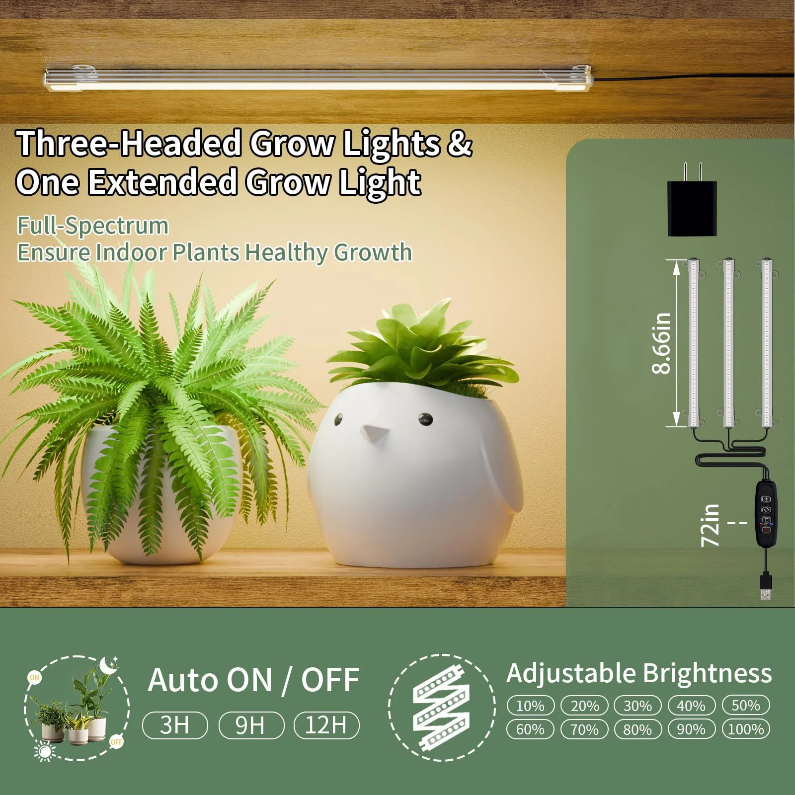Plant Stand Indoor With Grow Light, 8 Tiered Tall Indoor Plant Shelves For Multiple Plants - Walnut / Black - Image 2