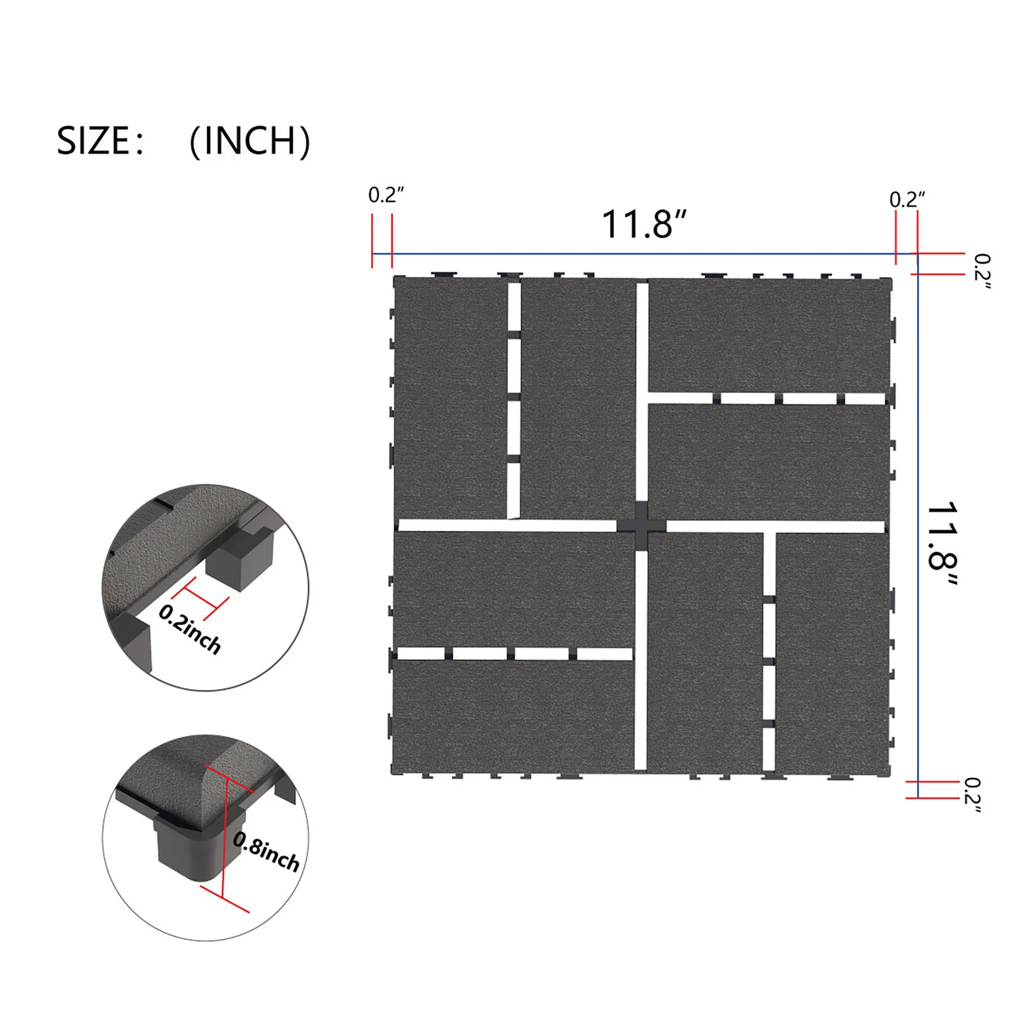 Plastic Interlocking Deck Tiles Patio Deck Tiles Waterproof Outdoor Use - Image 8