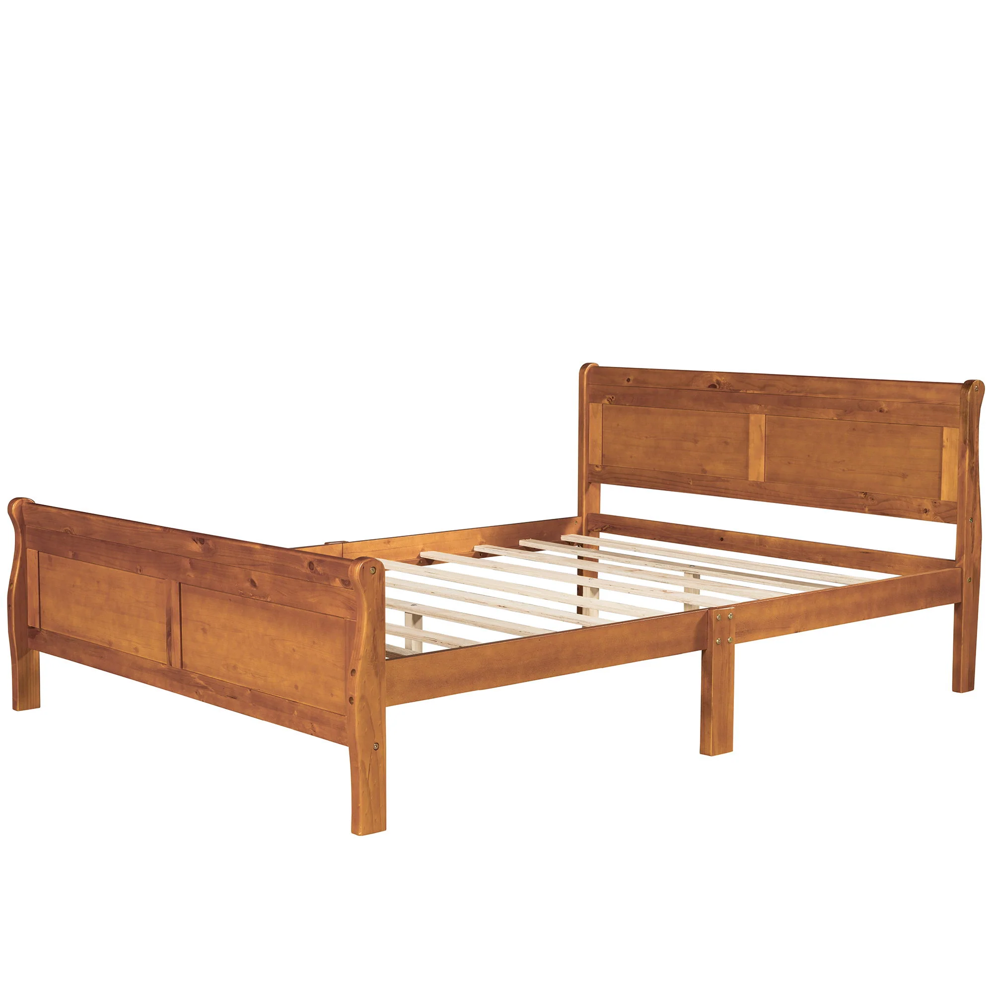 Platform Bed Frame Mattress Foundation Sleigh Bed With Headboard / Footboard / Wood Slat Suppor - Image 32
