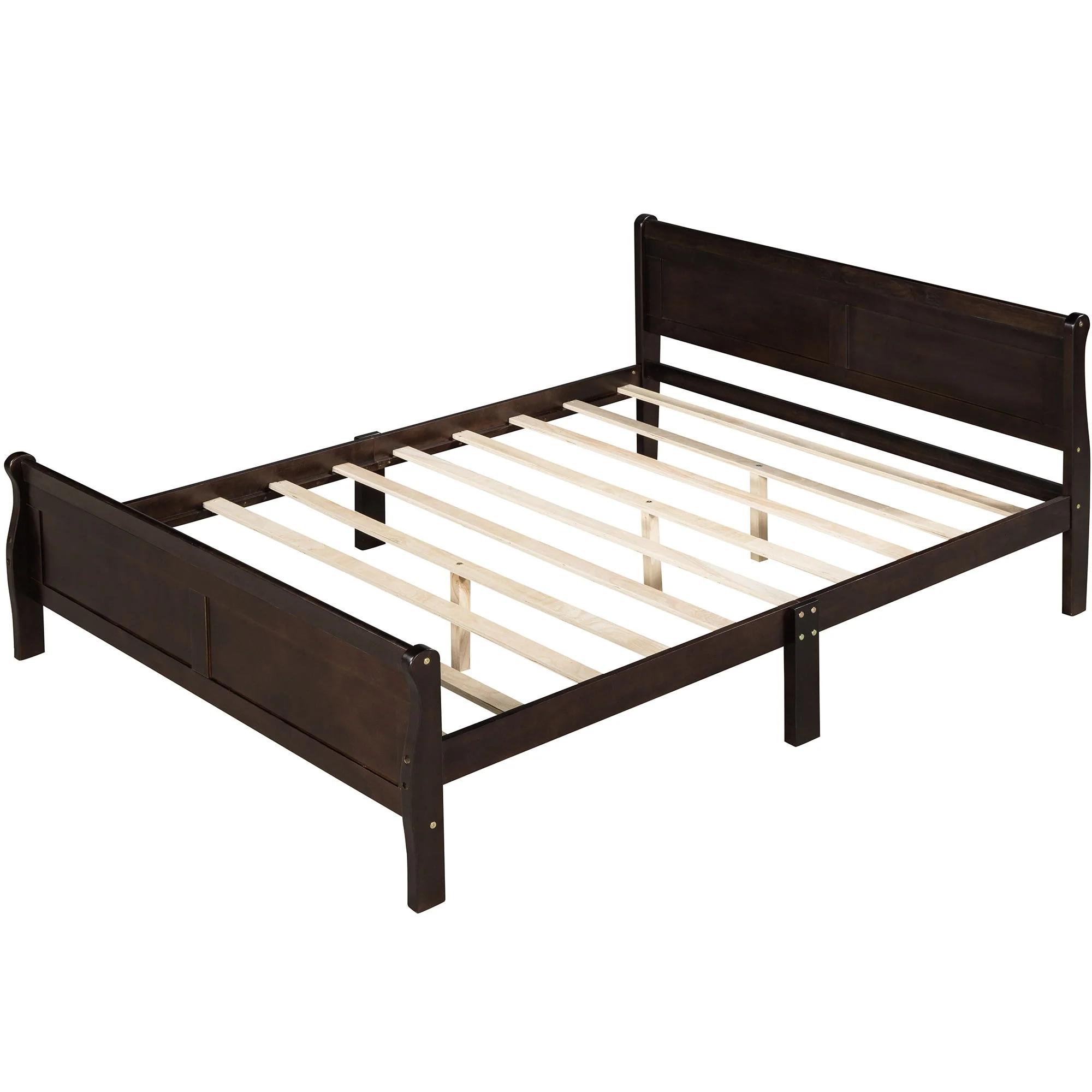 Platform Bed Frame Mattress Foundation Sleigh Bed With Headboard / Footboard / Wood Slat Suppor - Image 63