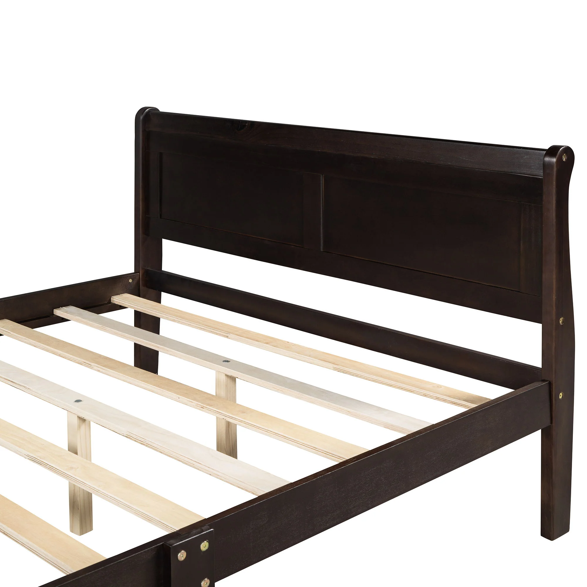 Platform Bed Frame Mattress Foundation Sleigh Bed With Headboard / Footboard / Wood Slat Suppor - Image 76