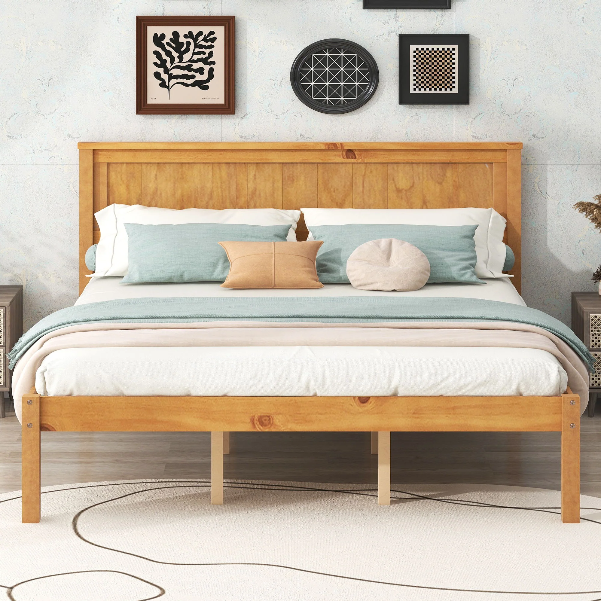 Platform Bed Frame With Headboard - Image 52