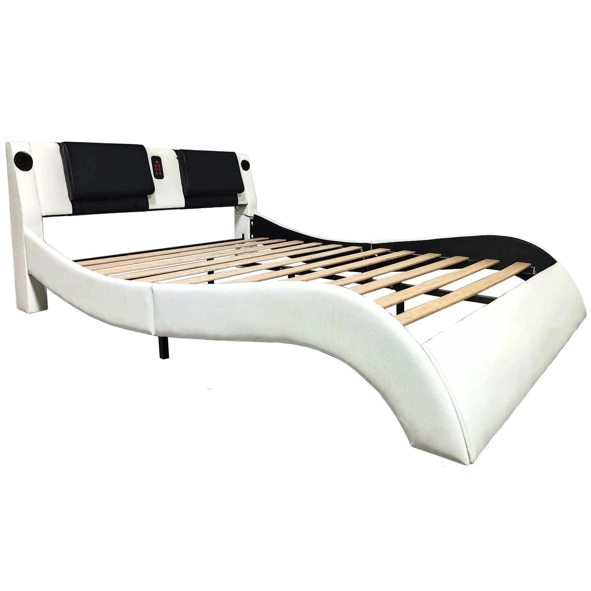 Platform Bed Frame With LED Lighting, tooth Music, Vibration Massage - Image 7