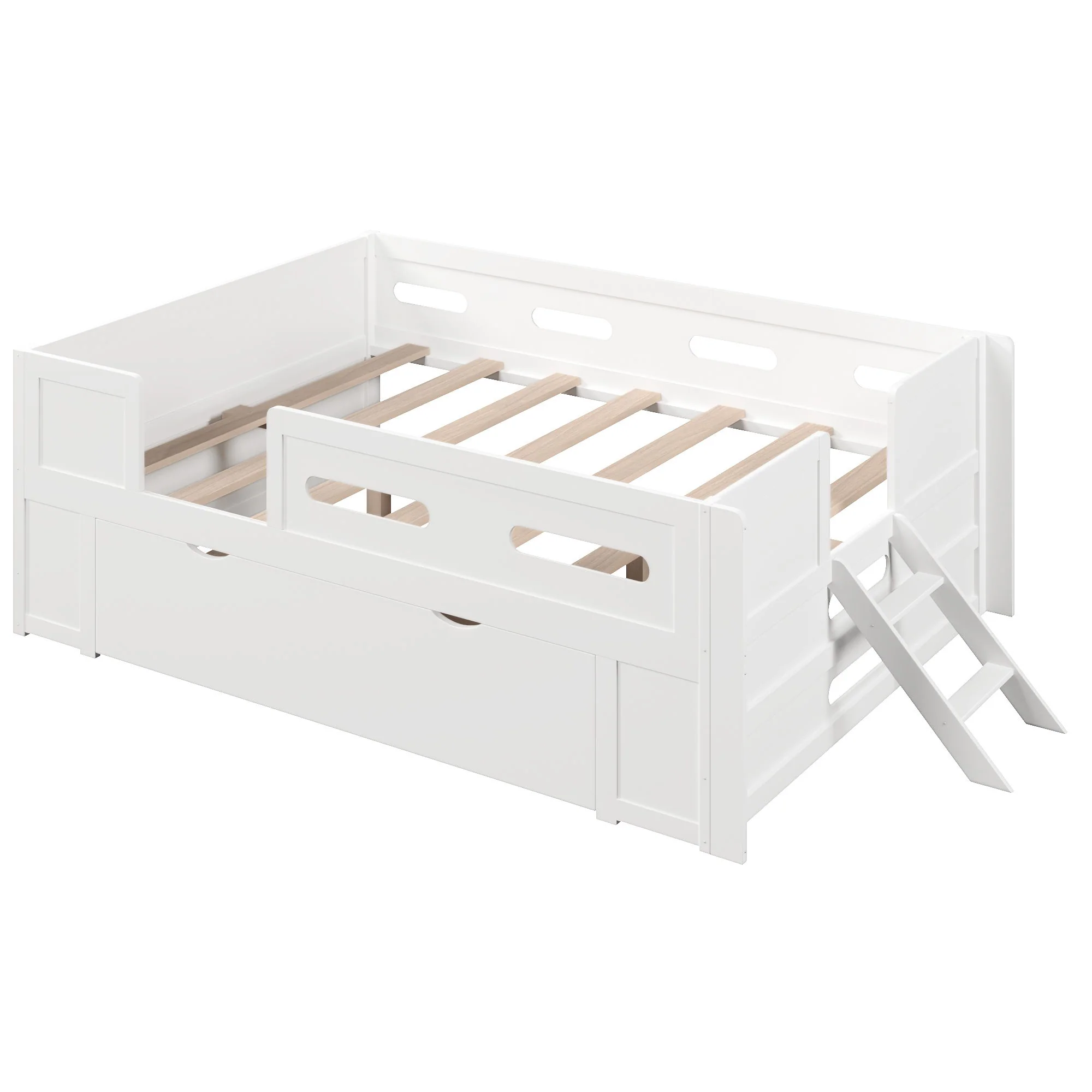 Platform Bed With Guardrail And Drawer - Image 10