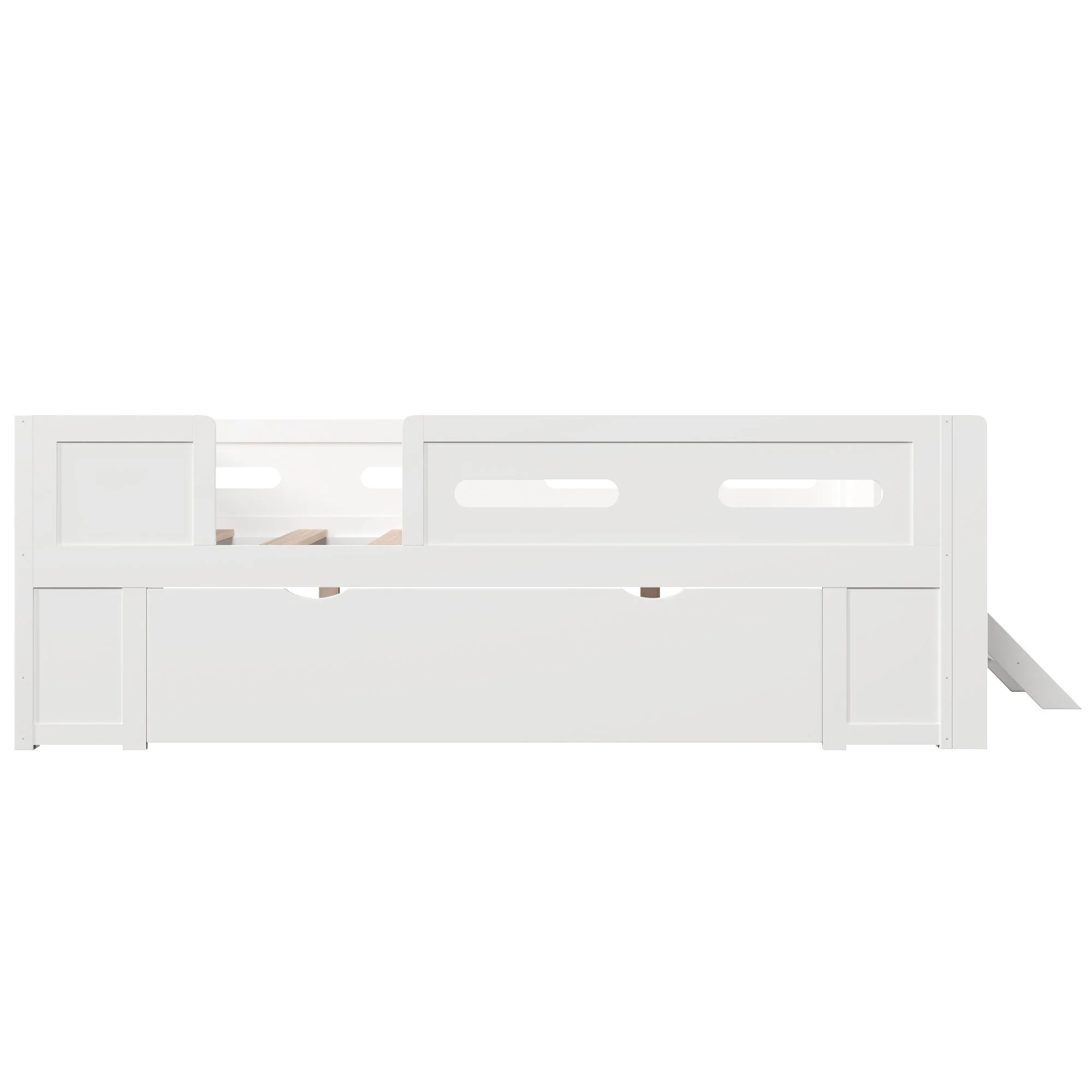 Platform Bed With Guardrail And Drawer - Image 11