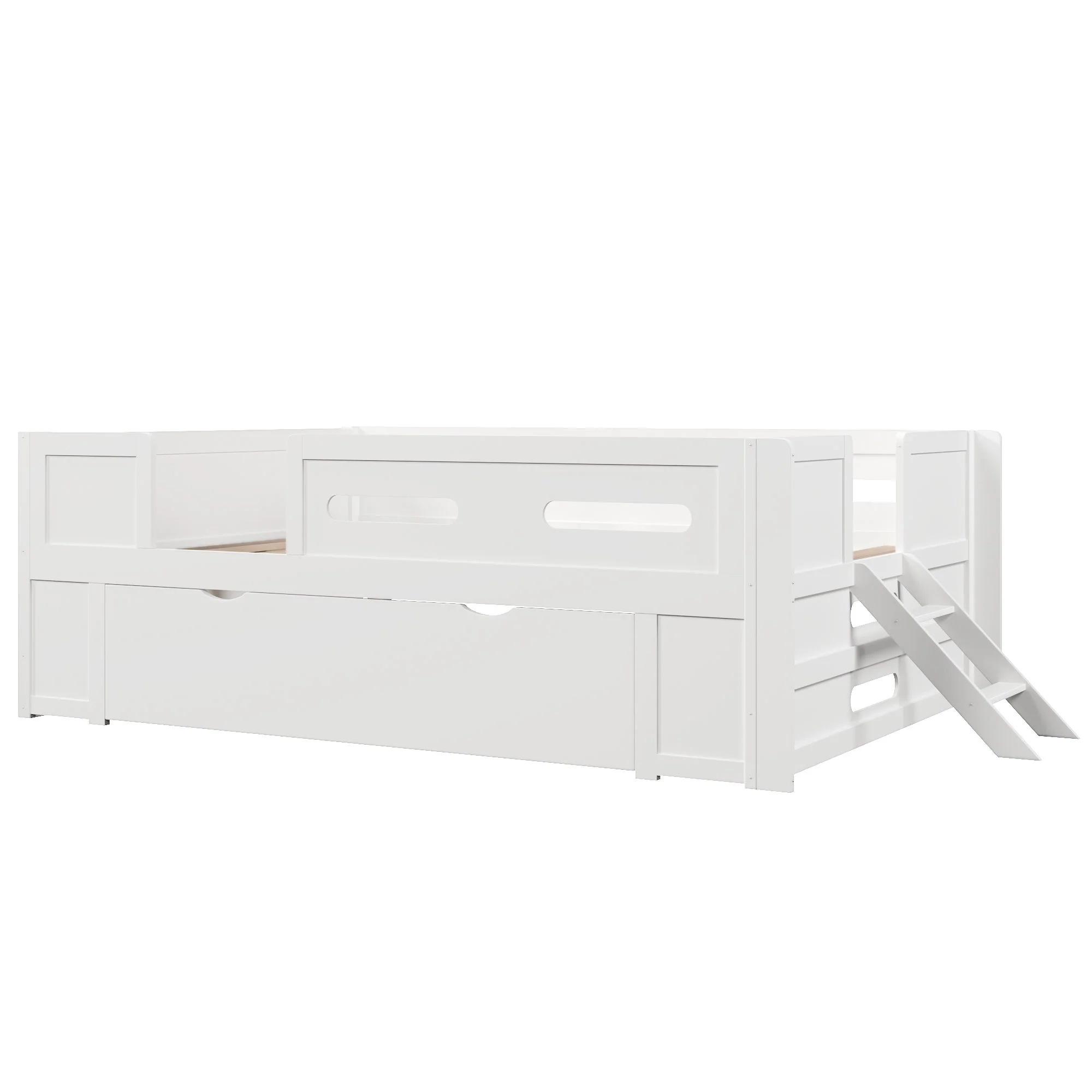 Platform Bed With Guardrail And Drawer - Image 15