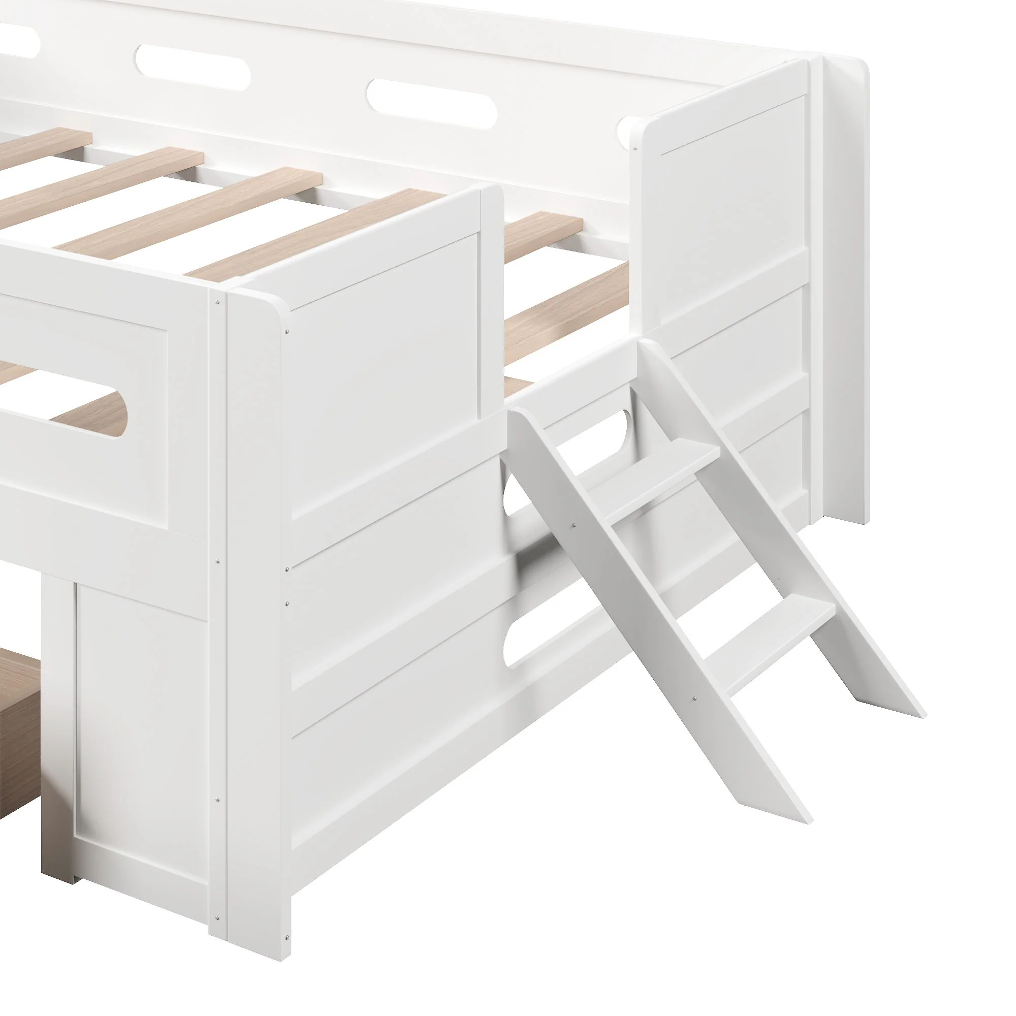 Platform Bed With Guardrail And Drawer - Image 19