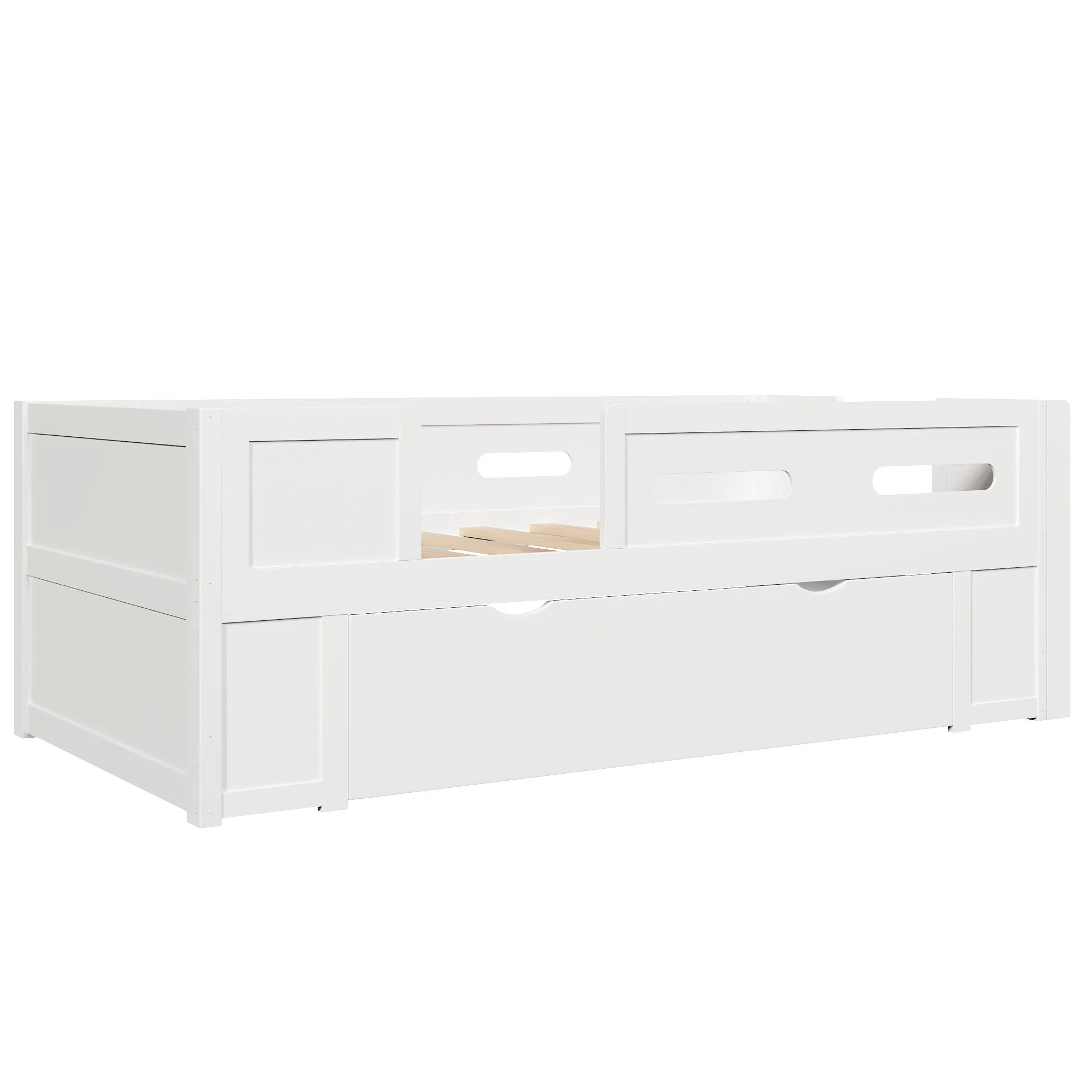 Platform Bed With Guardrail And Drawer - Image 24