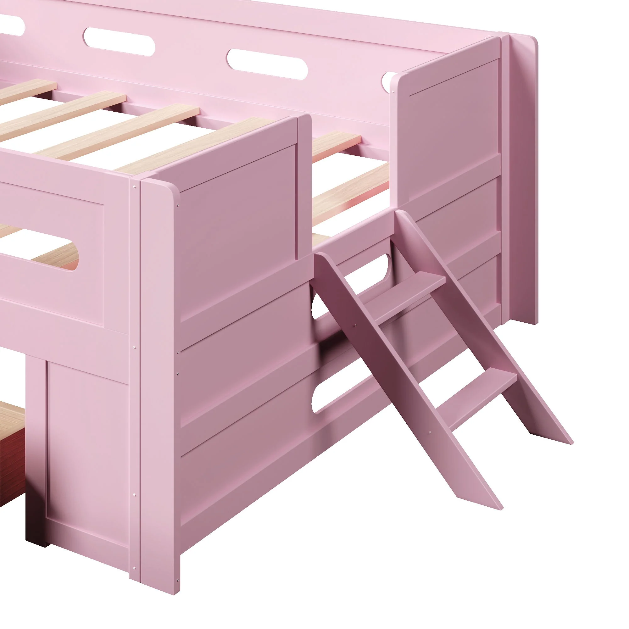 Platform Bed With Guardrail And Drawer - Image 25