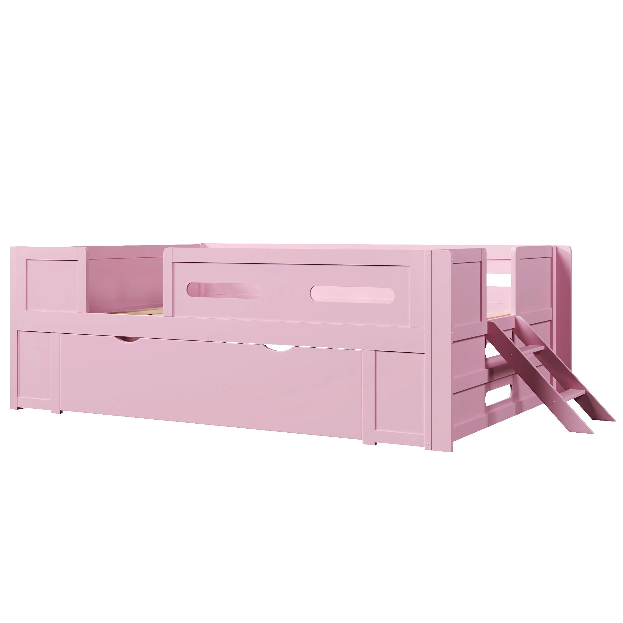 Platform Bed With Guardrail And Drawer - Image 26