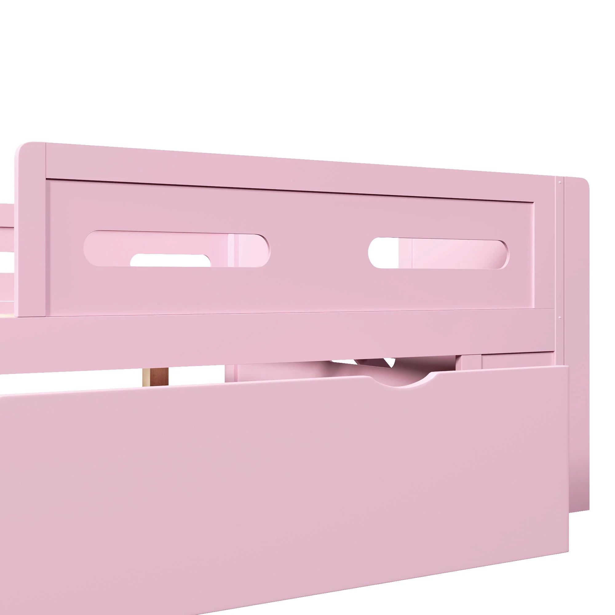 Platform Bed With Guardrail And Drawer - Image 7