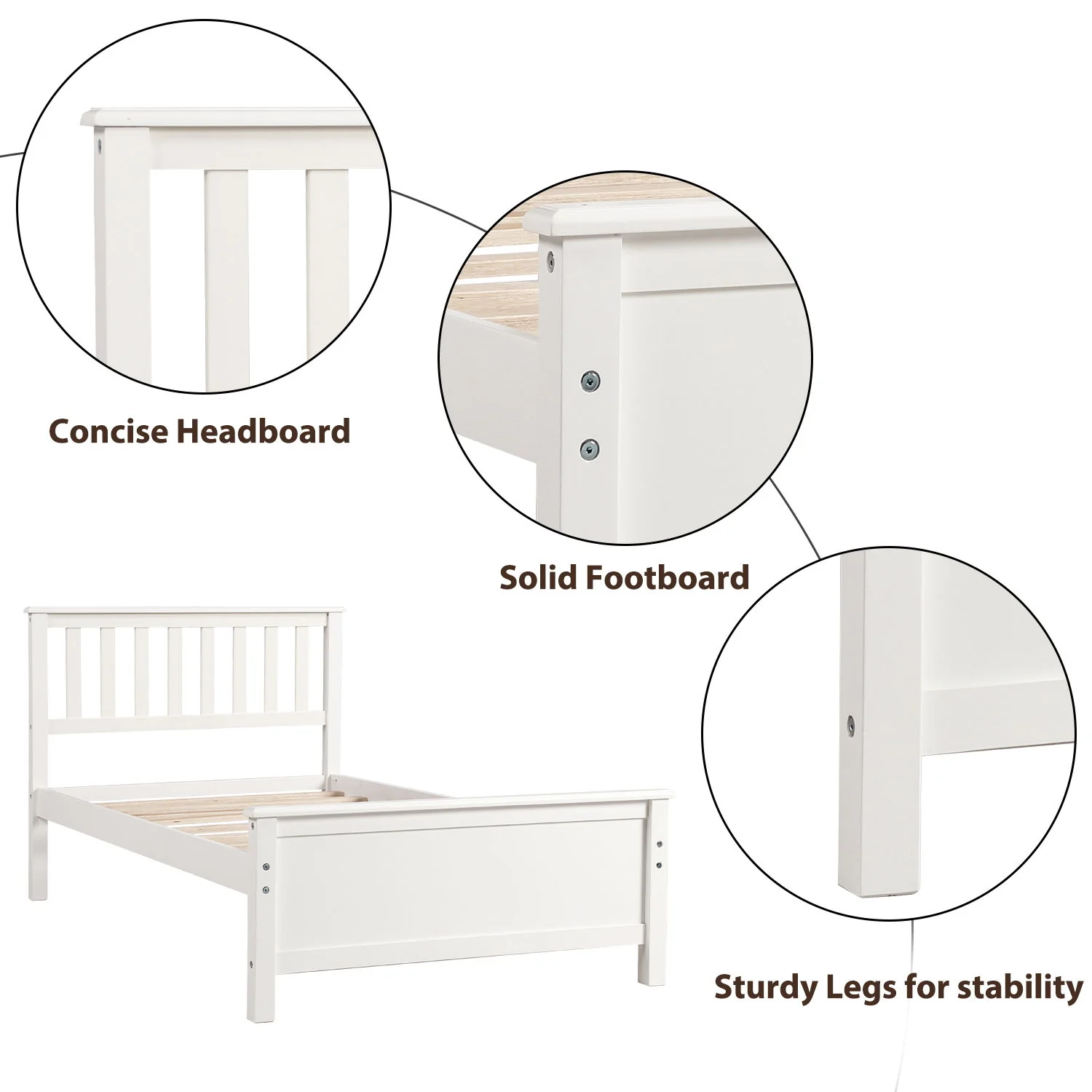 Platform Bed With Headboard, Footboard And Wood Slat Support - Image 10