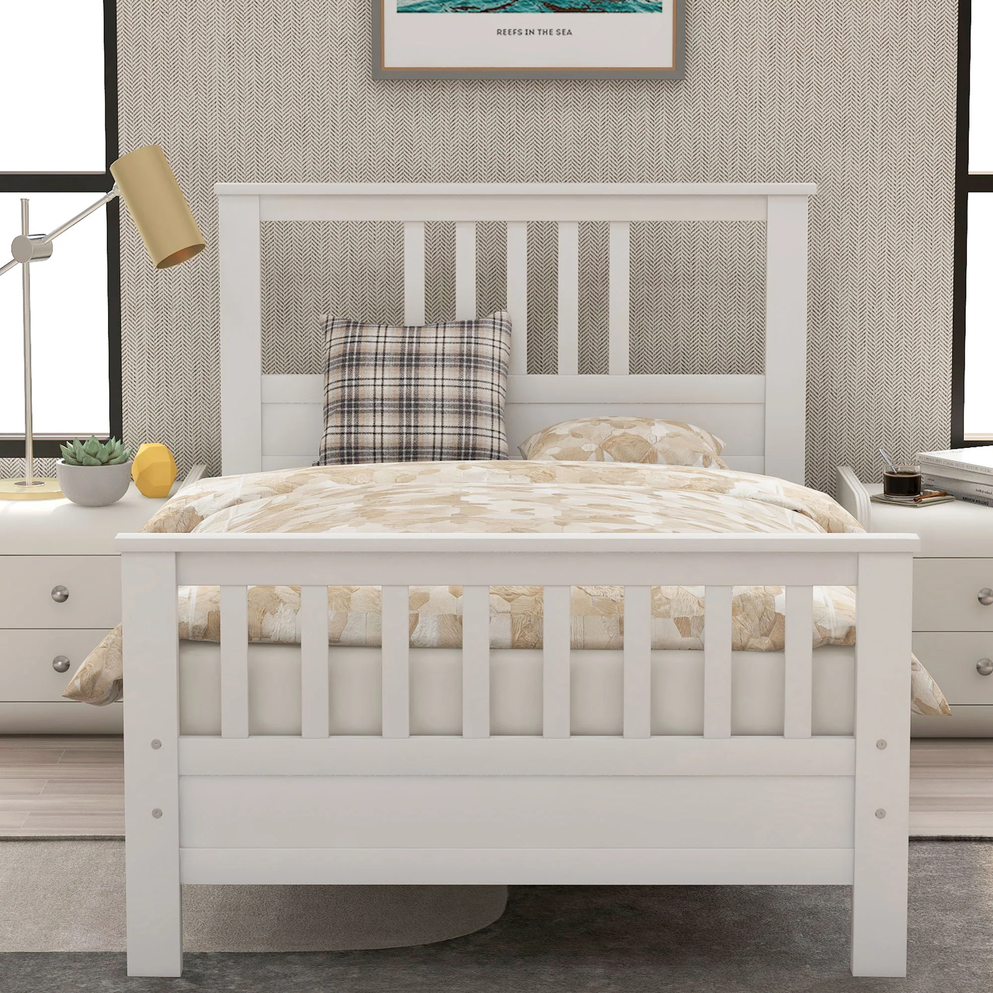 Platform Bed With Paneled Headboard And Footboard - Image 5