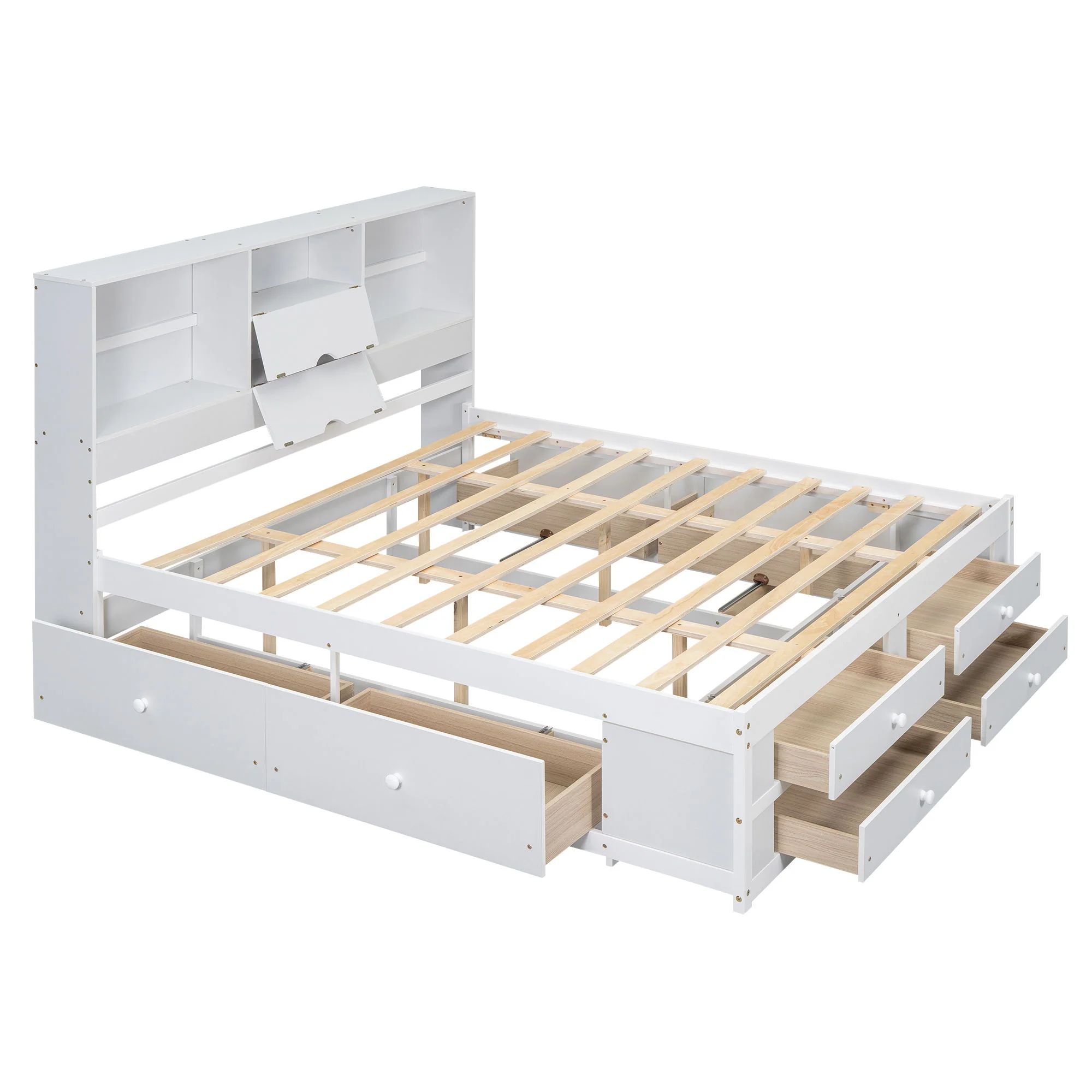 Platform Bed With Storage Headboard And 8 Drawers - Image 7