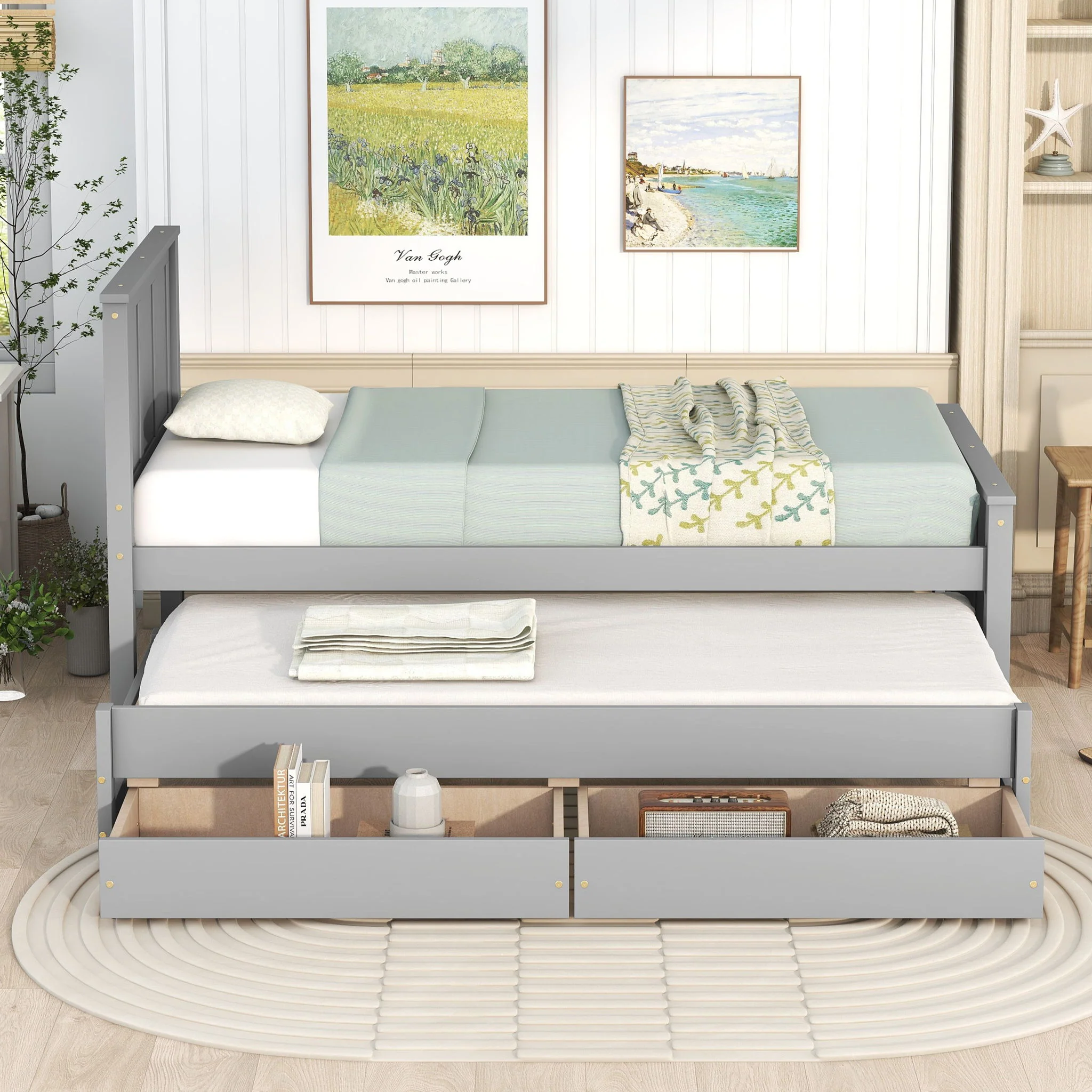 Platform Bed With Trundle And Drawers - Image 12
