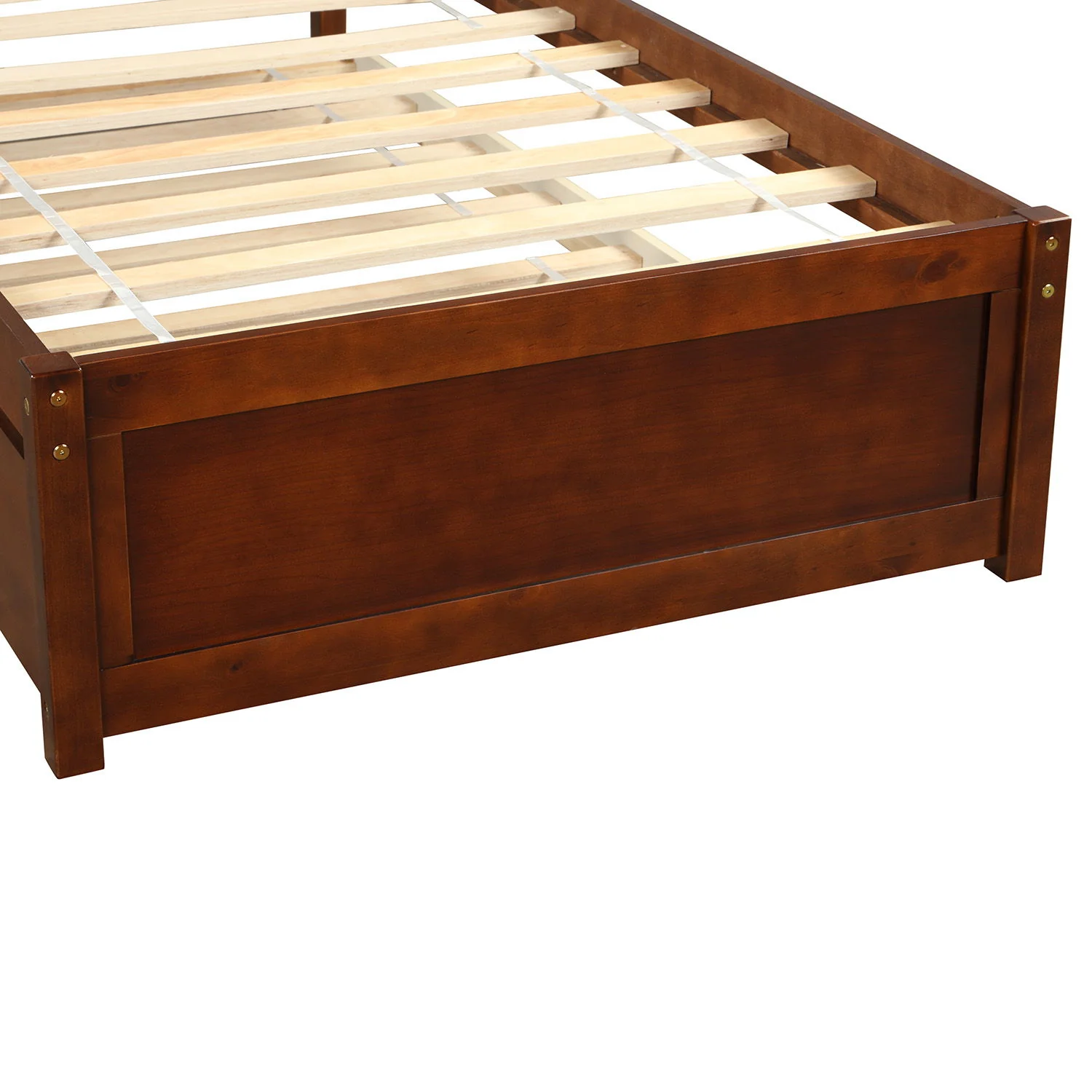 Platform Bed Wood Bed Frame With Trundle - Image 32