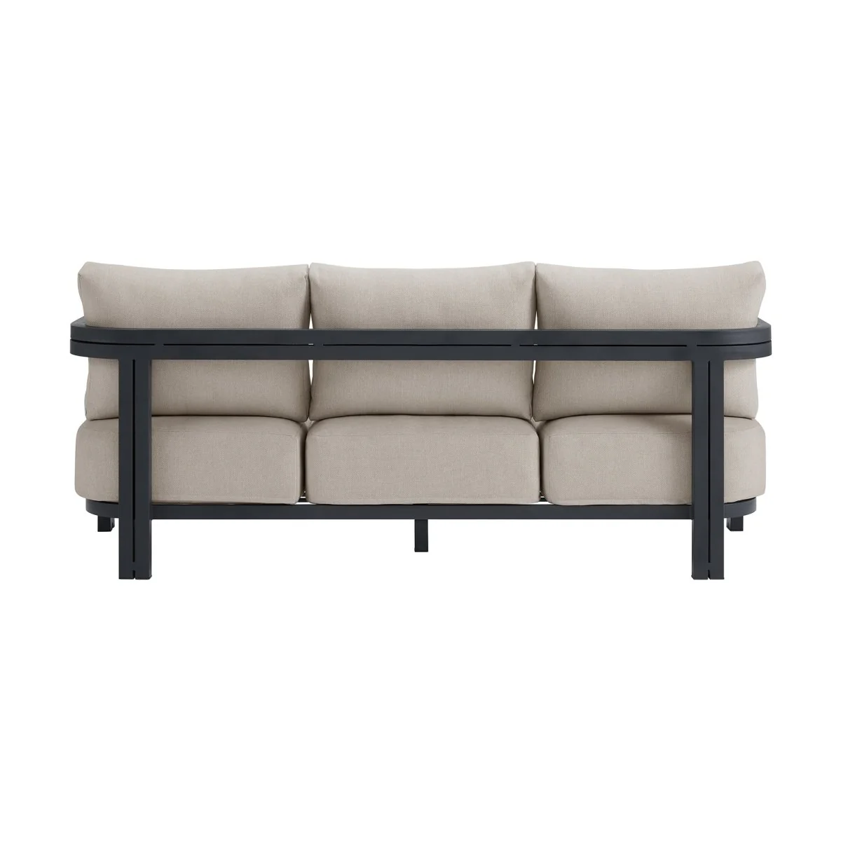 Playa Sofa – Dark Grey and Olefin Beige with 2 Pillows - Image 3