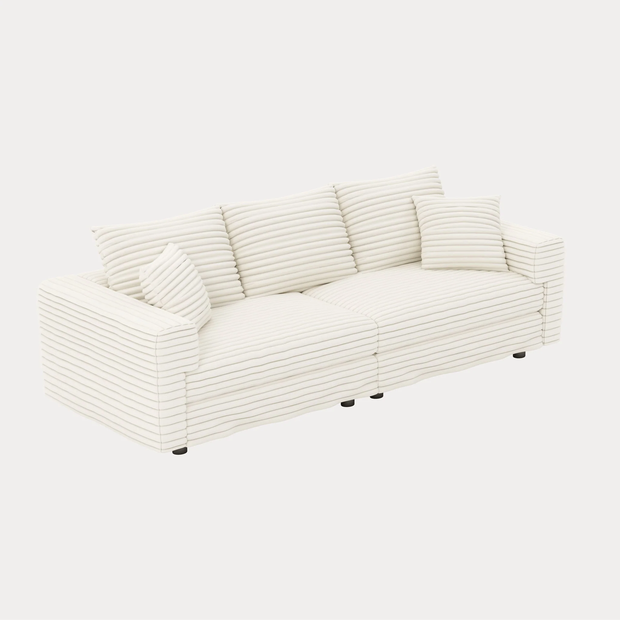 4 Seat Sofa, Modern Comfy Upholstered Sofa Cloud Couch, Deep Seat Couches With Soft Pillows - Image 6