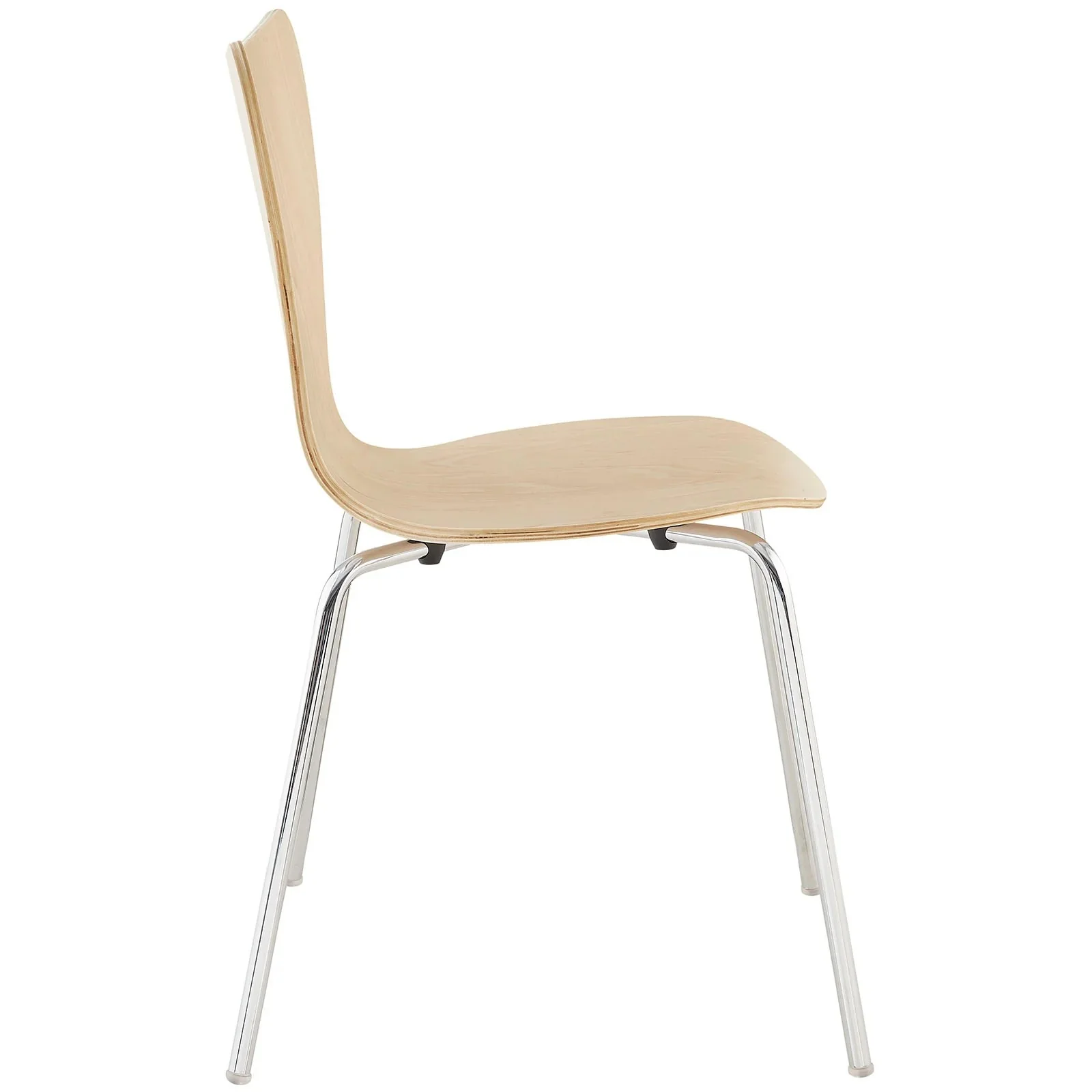Plywood Dining Side Chair with Chrome Legs - Image 2