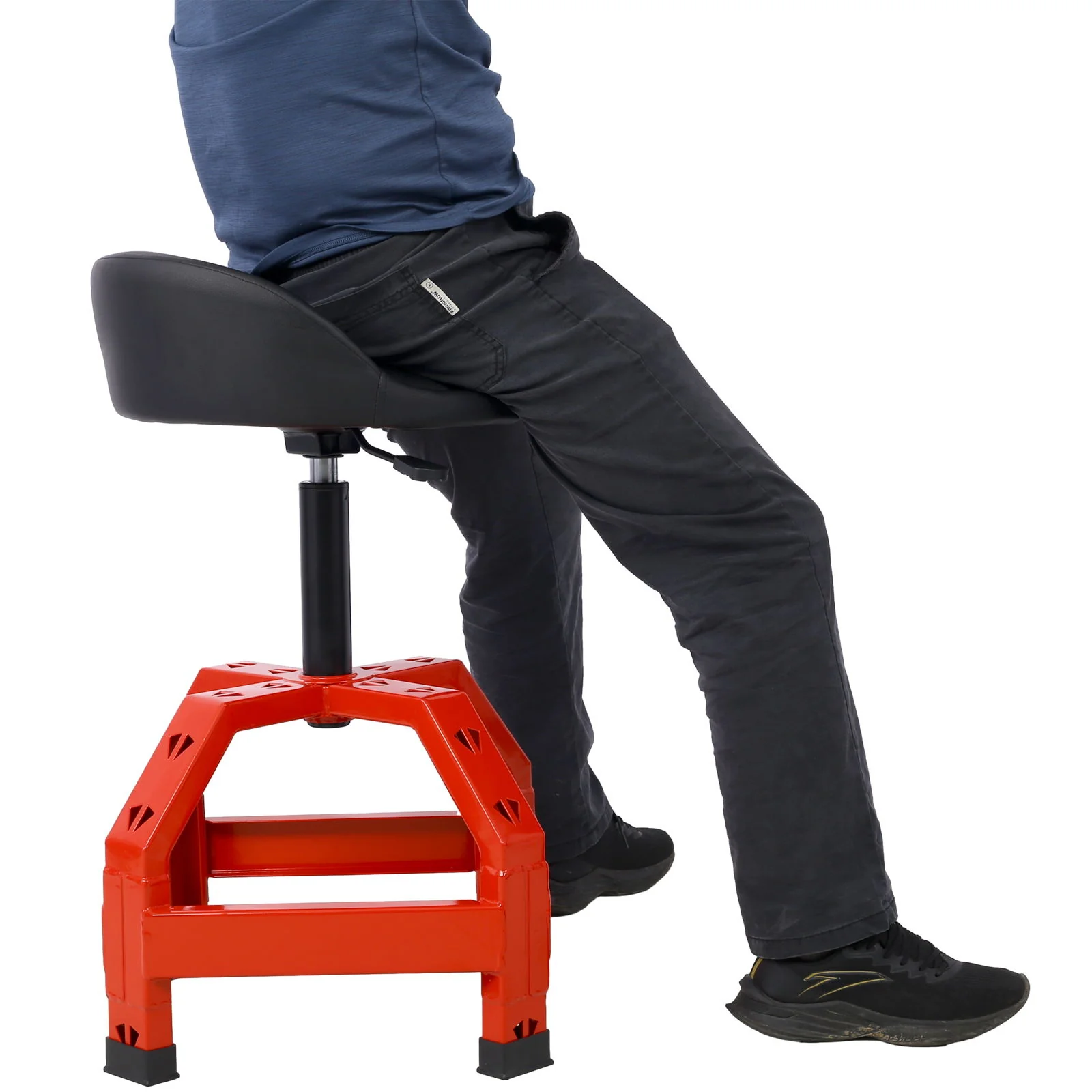 Pneumatic 360 Degree Swivel Stool, Mechanics Rolling Creeper Seat, Heavy Duty Mechanics Stool - Image 13