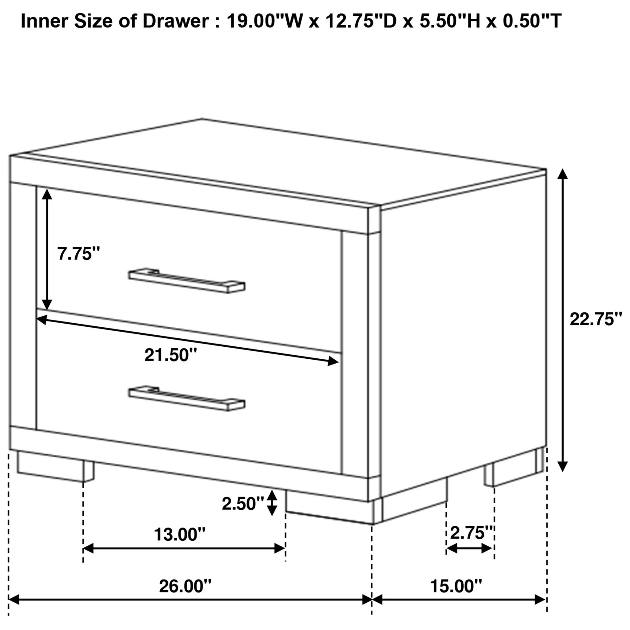 Polk - 2 Drawer Nightstand With Slim Handles - Cappuccino - Image 6
