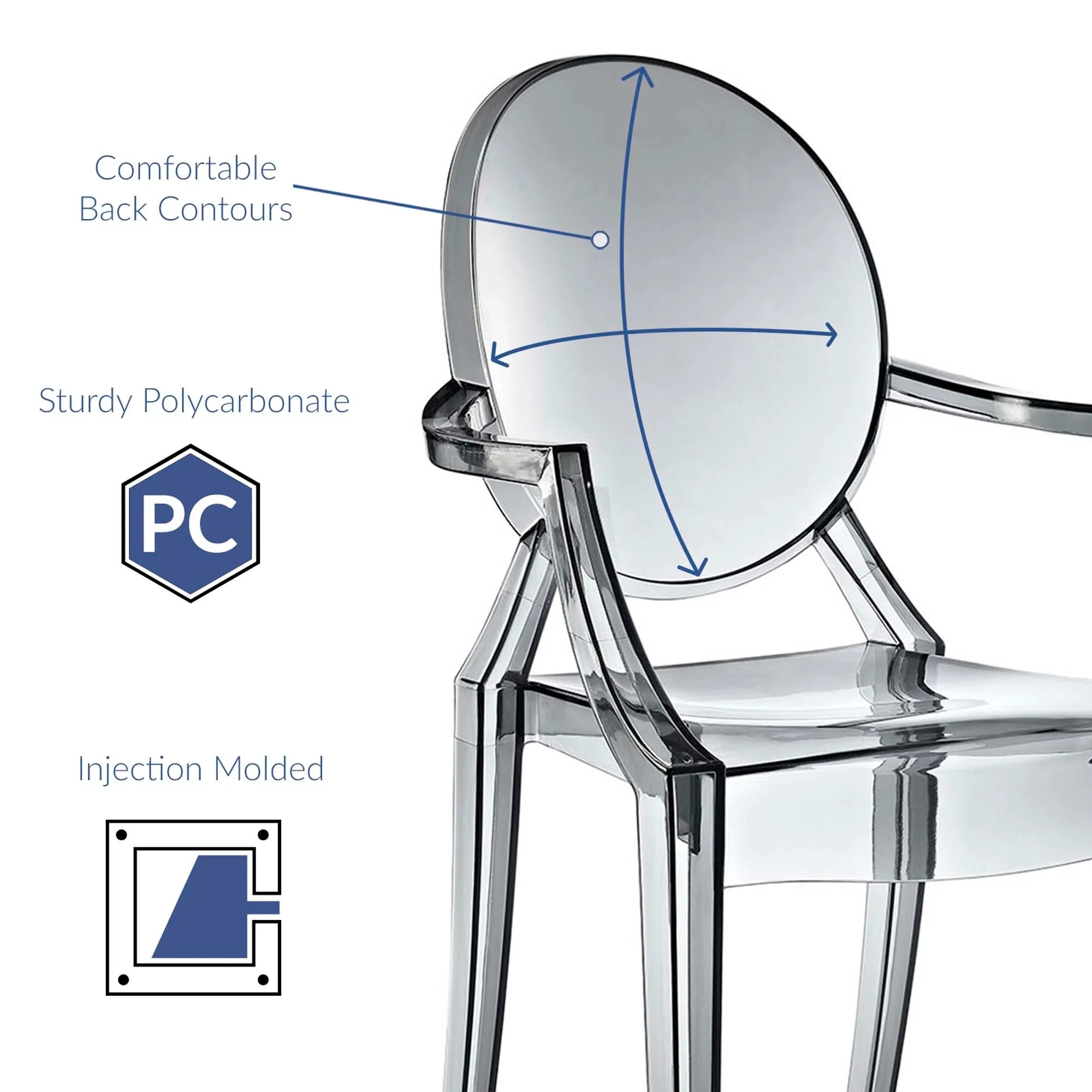 Polycarbonate Dining Armchair Set of 2 - Image 17