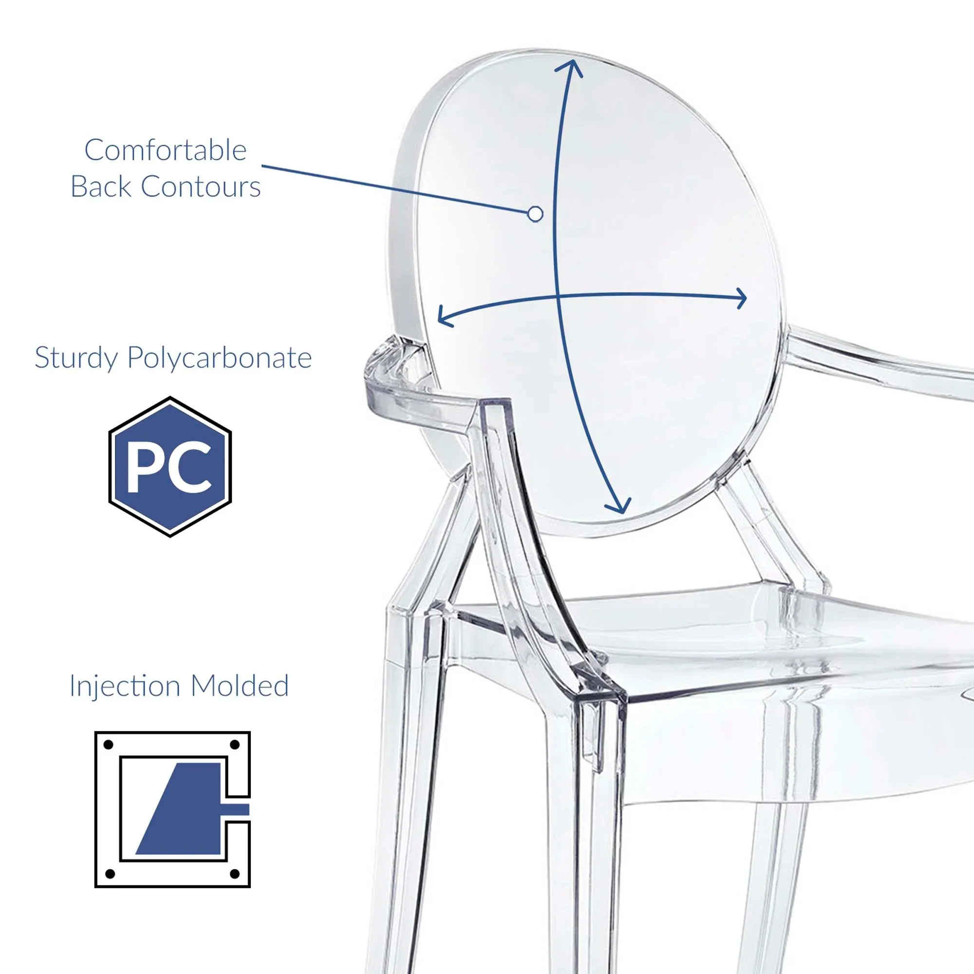 Polycarbonate Dining Armchair Set of 2 - Image 21