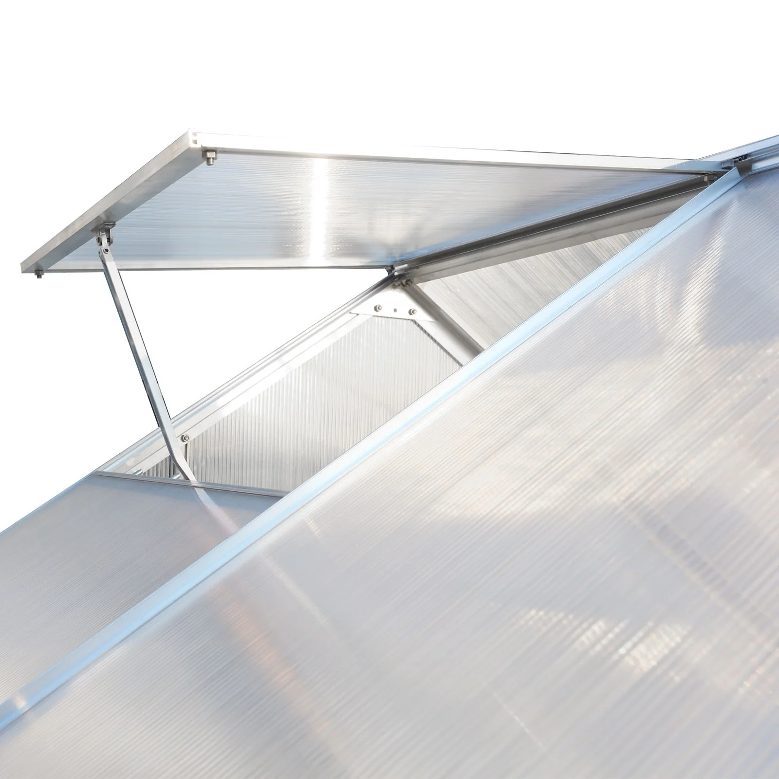 Polycarbonate house, Heavy Duty Outdoor Aluminum Walk-In House Kit With Rain Gutter, Vent And Door For Backyard Garden - Image 14