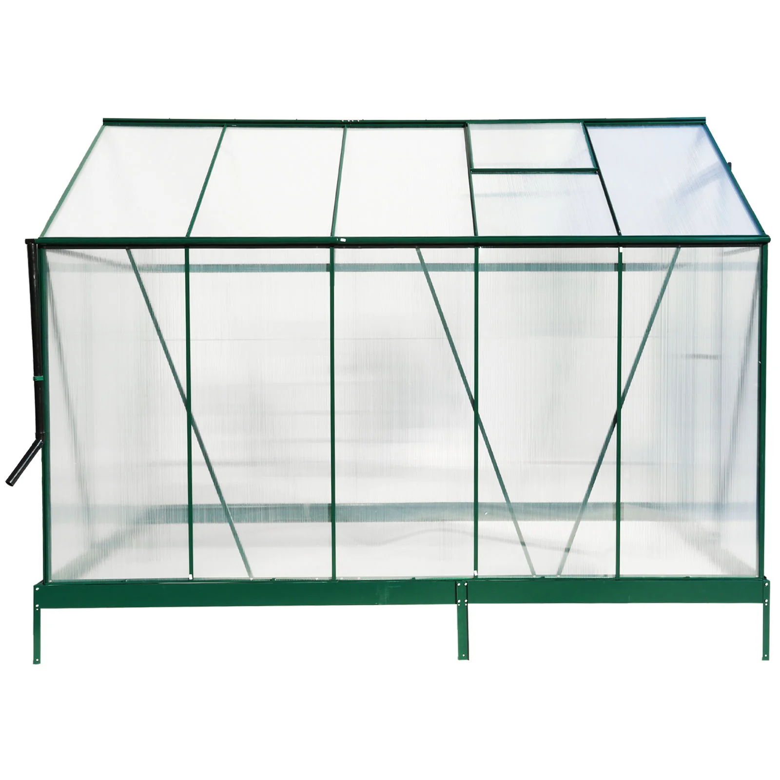 Polycarbonate house, Heavy Duty Outdoor Aluminum Walk-In House Kit With Rain Gutter, Vent And Door For Backyard Garden - Image 18