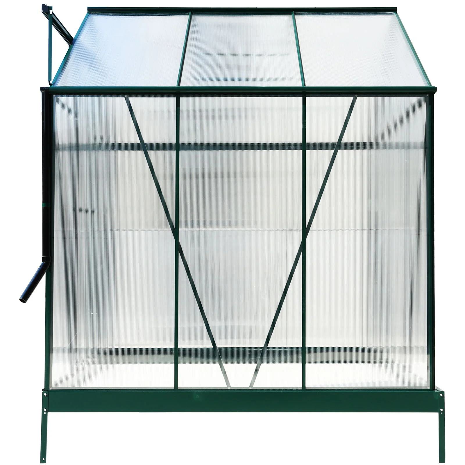 Polycarbonate house, Heavy Duty Outdoor Aluminum Walk-In House Kit With Rain Gutter, Vent And Door For Backyard Garden - Image 25