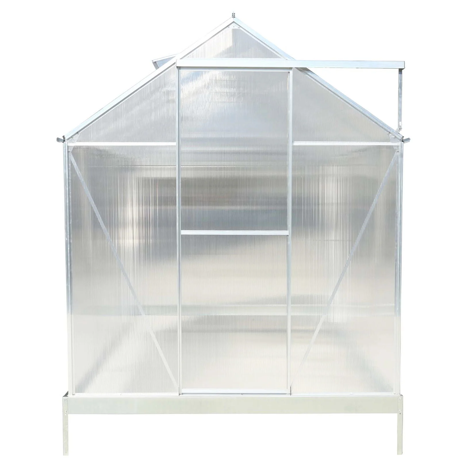 Polycarbonate house, Heavy Duty Outdoor Aluminum Walk-In House Kit With Rain Gutter, Vent And Door For Backyard Garden - Image 31