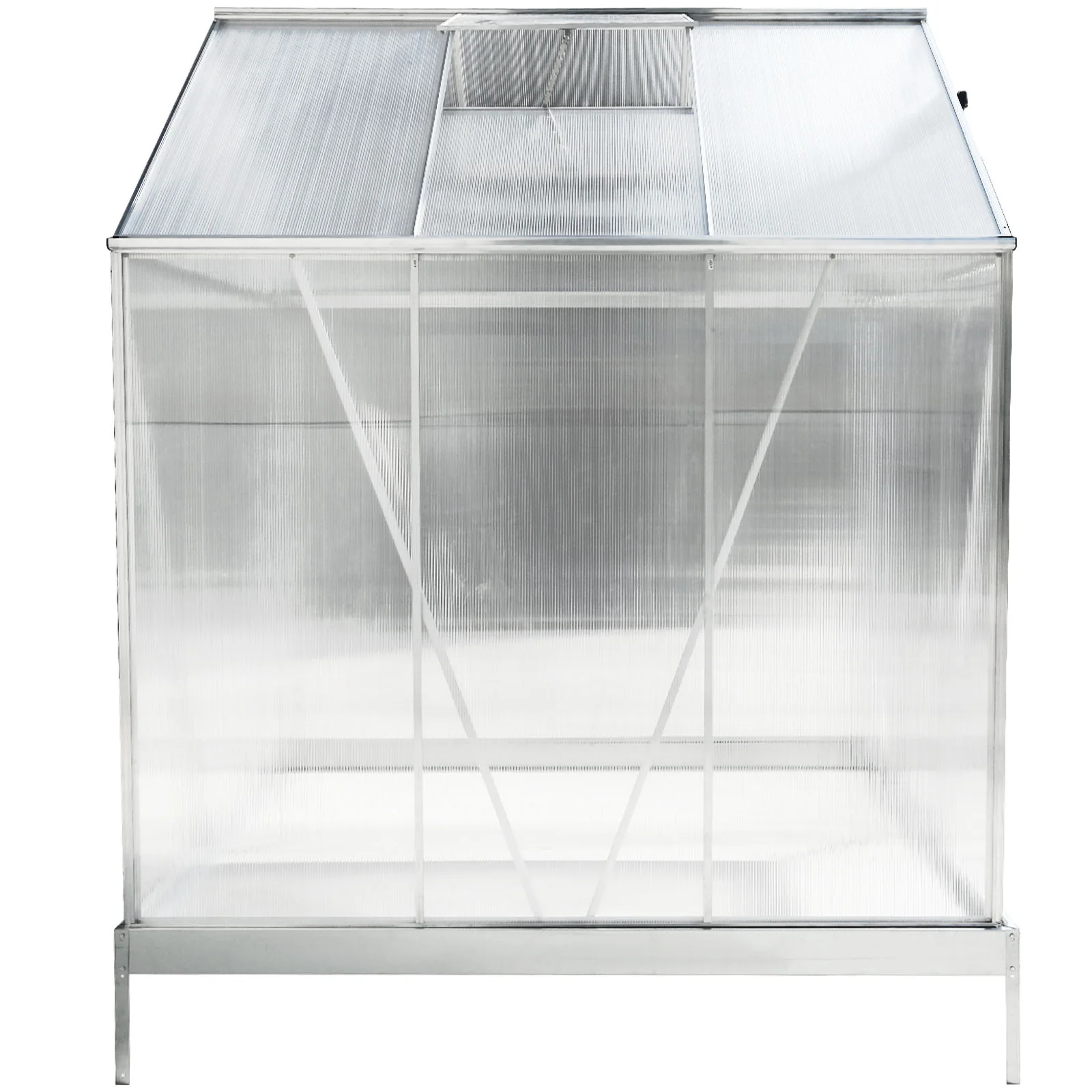 Polycarbonate house, Heavy Duty Outdoor Aluminum Walk-In House Kit With Rain Gutter, Vent And Door For Backyard Garden - Image 58