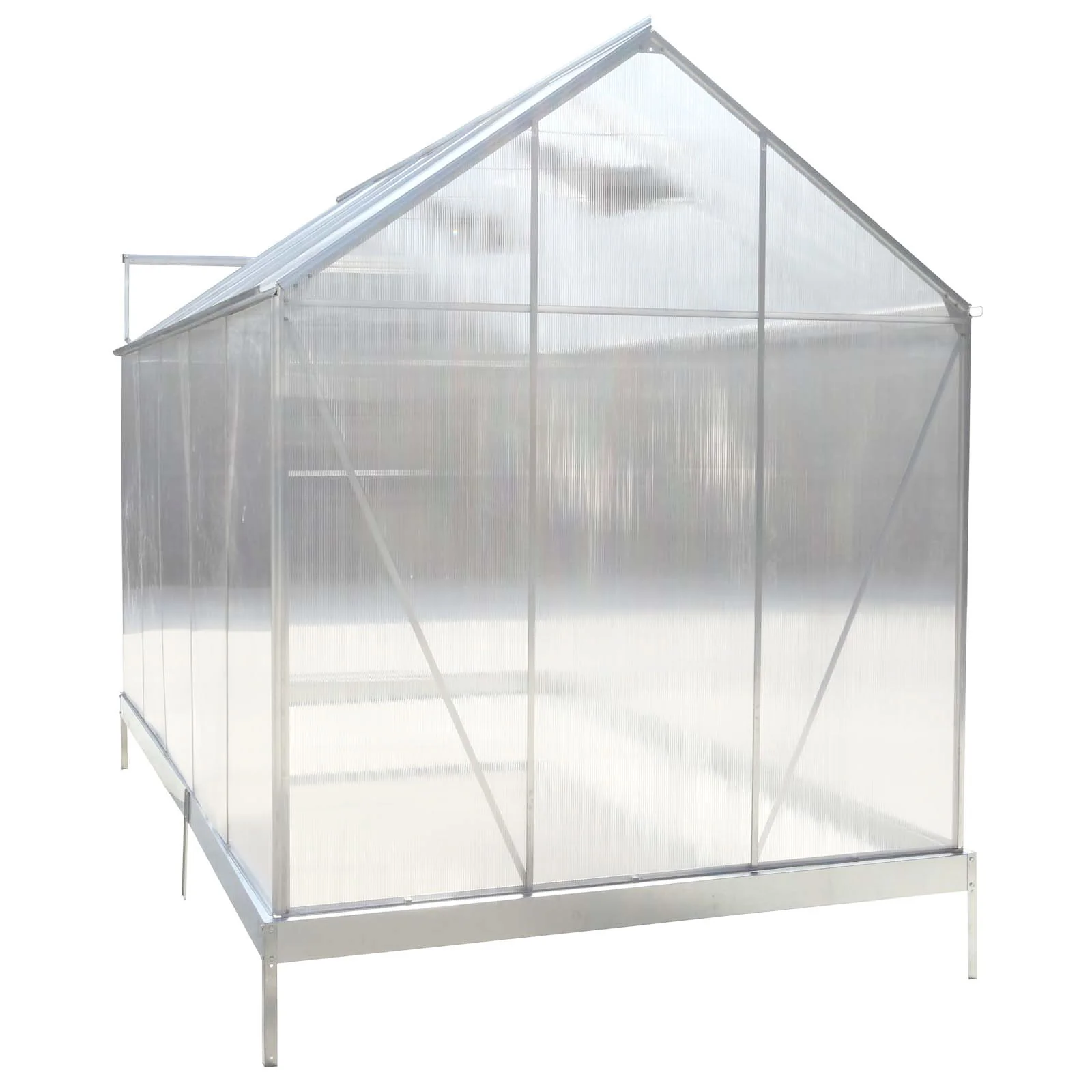 Polycarbonate house, Heavy Duty Outdoor Aluminum Walk-In House Kit With Rain Gutter, Vent And Door For Backyard Garden - Image 62