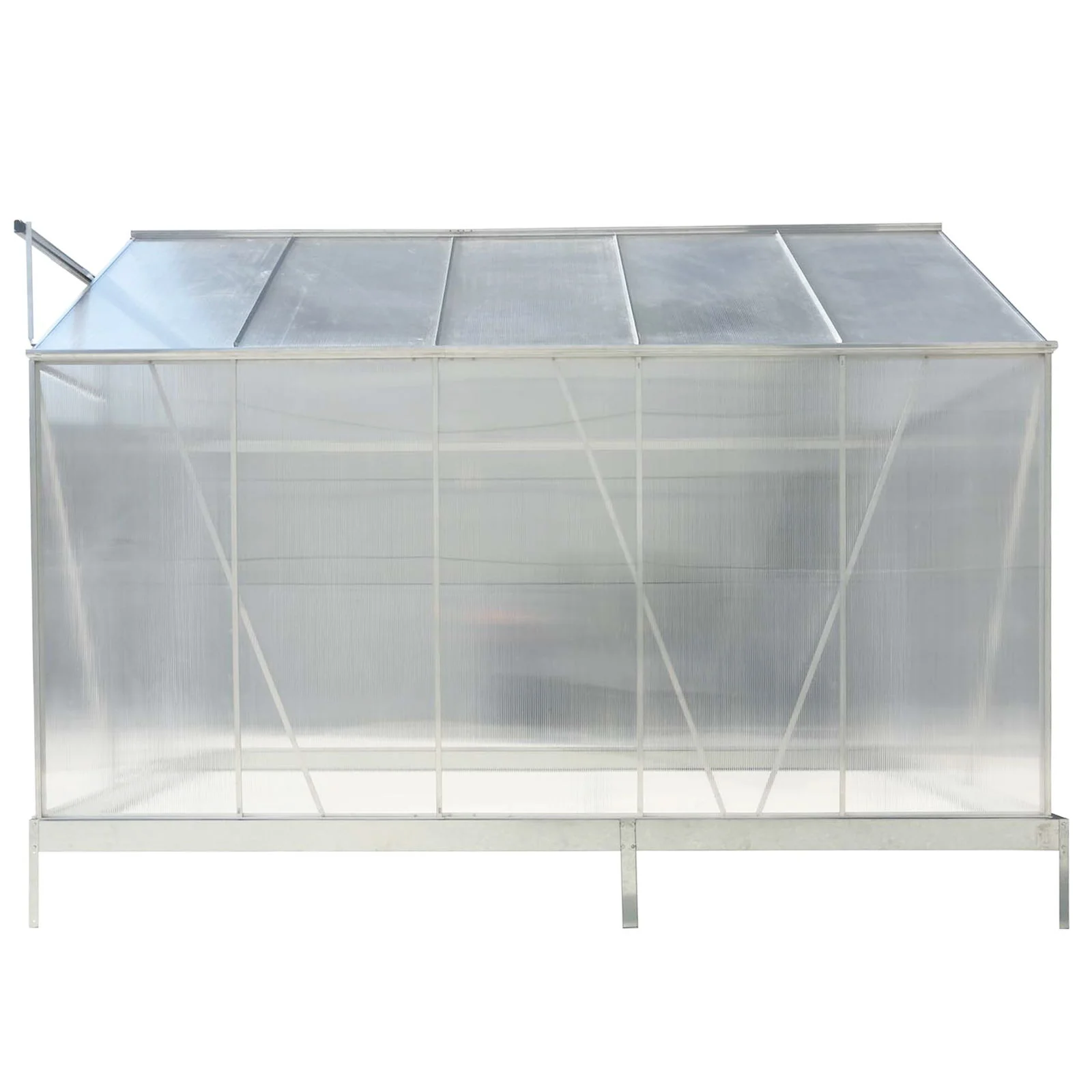Polycarbonate house, Heavy Duty Outdoor Aluminum Walk-In House Kit With Rain Gutter, Vent And Door For Backyard Garden - Image 72