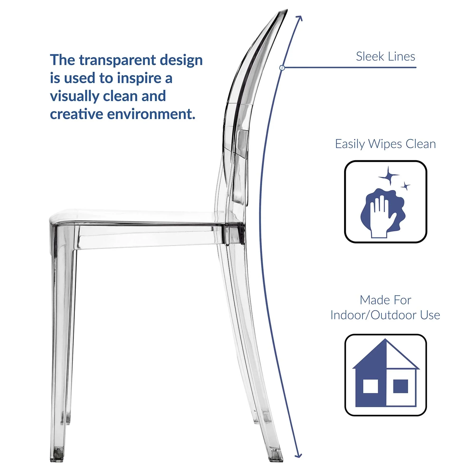 Polycarbonate Stackable Dining Side Chair - Image 27