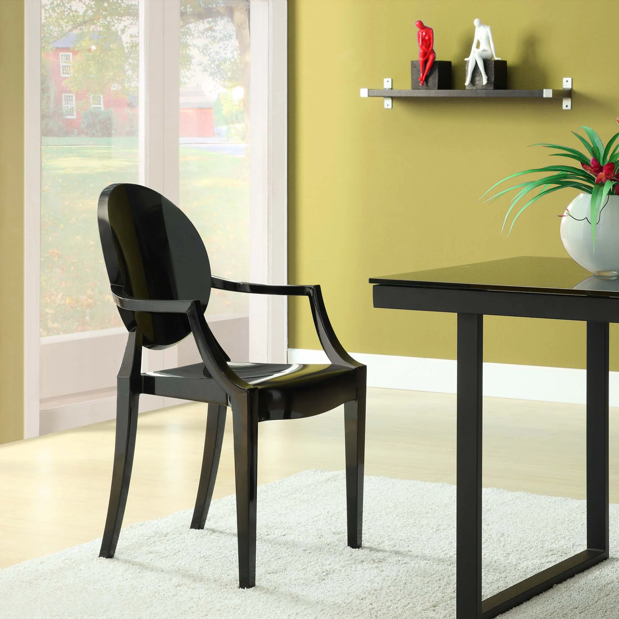 Polycarbonate Stackable Indoor-Outdoor Dining Armchair - Image 3