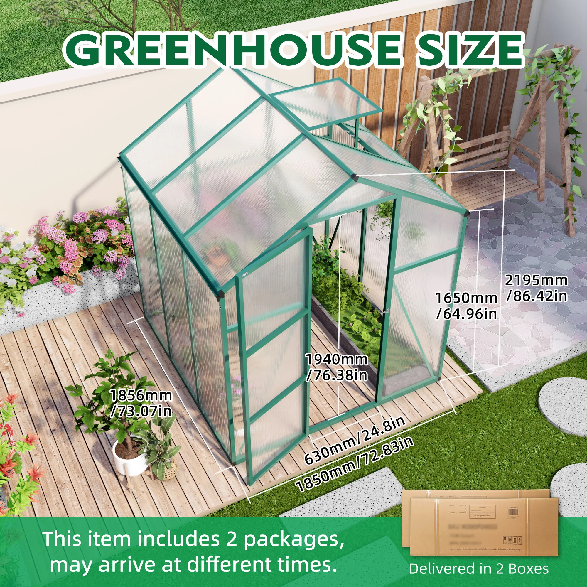 Polycarbonate Walk-In house, Raised Base For Outdoor In All Season - Image 19
