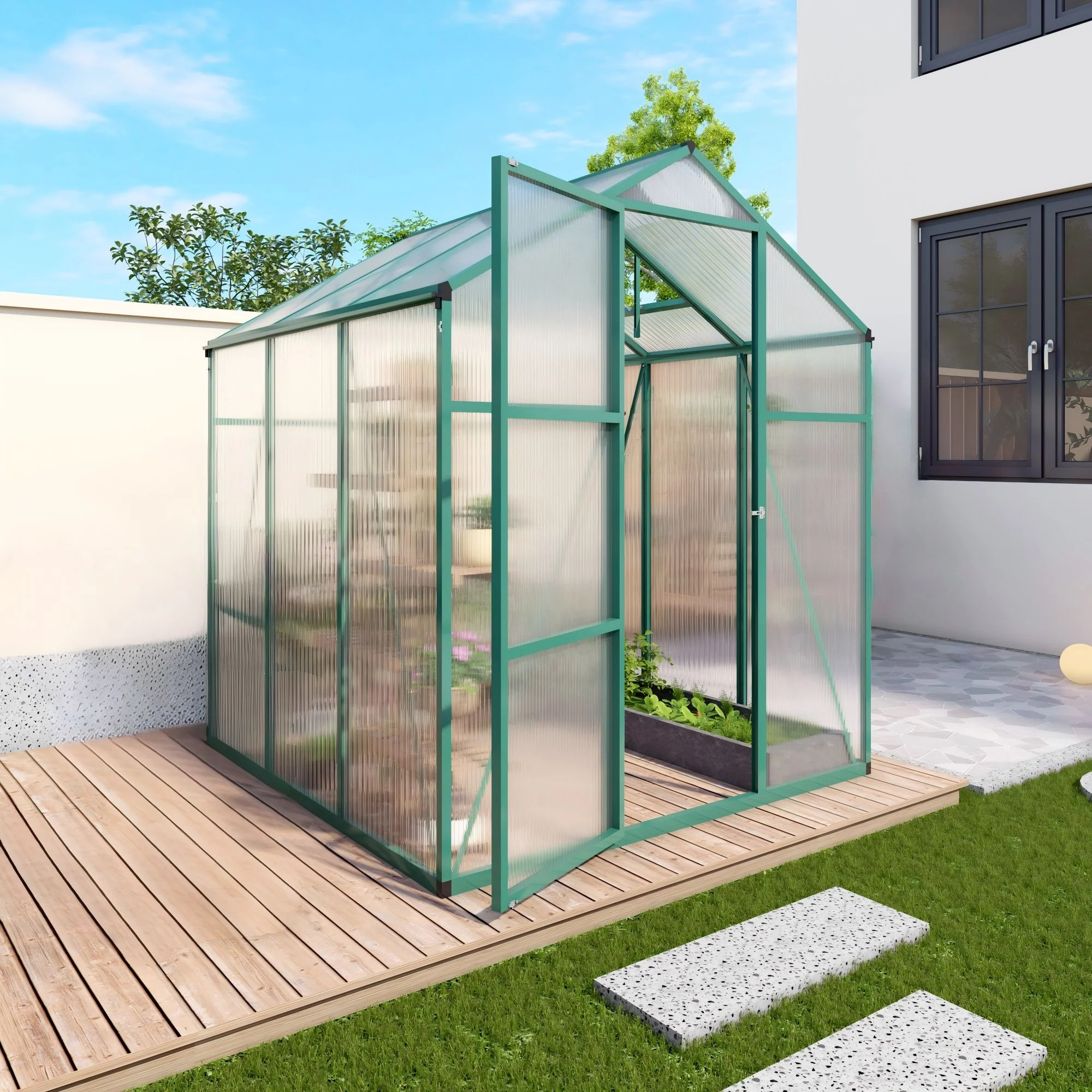 Polycarbonate Walk-In house, Raised Base For Outdoor In All Season - Image 31
