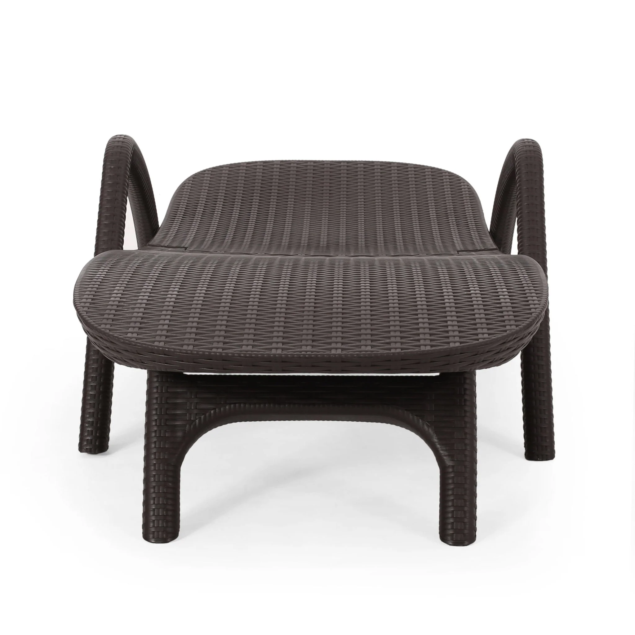 Polypropylene Resin Chaise Lounge With Hand Crafted Details - Dark Brown - Image 4
