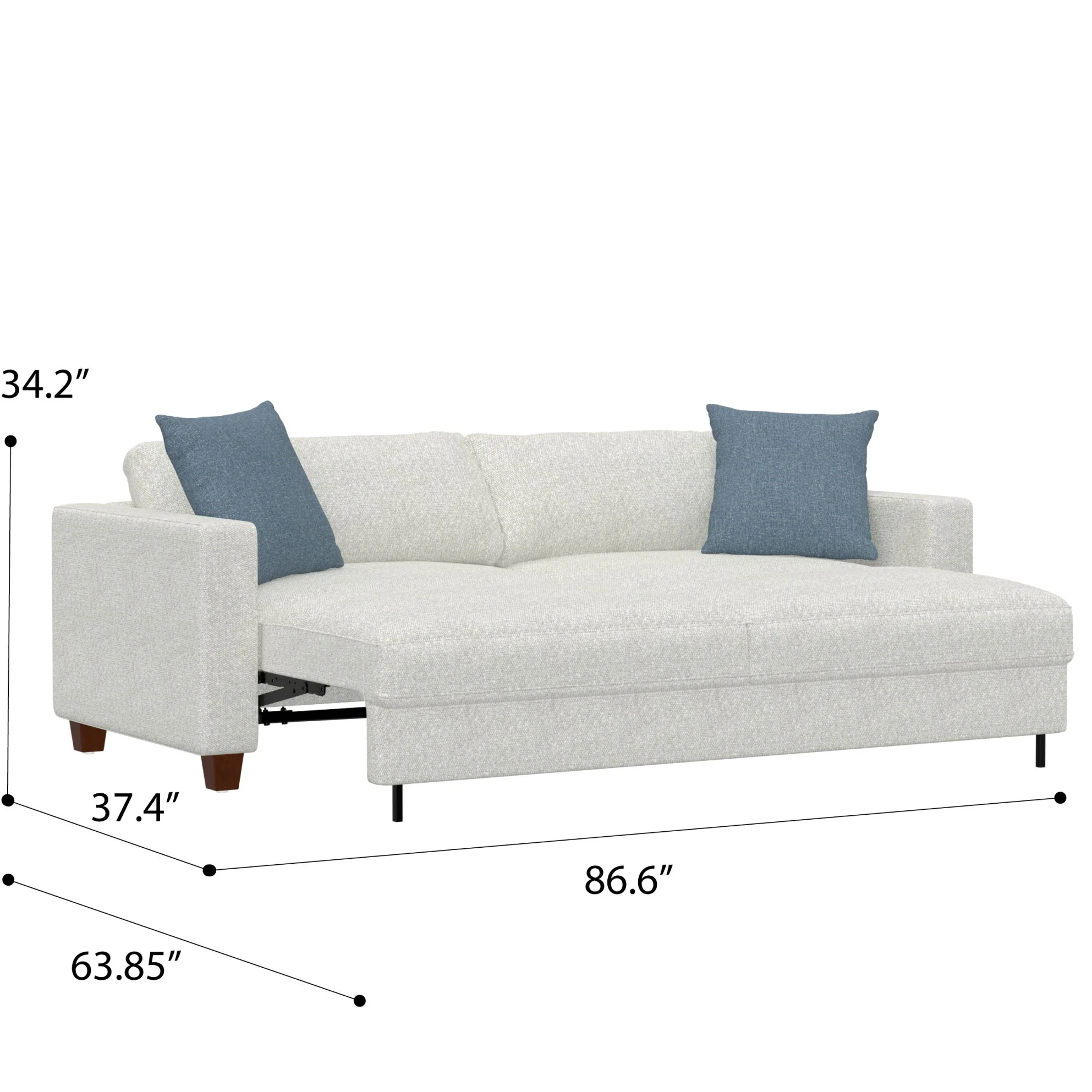 Pop Up Sleeper Sofa For Living Spaces - White - Image 9