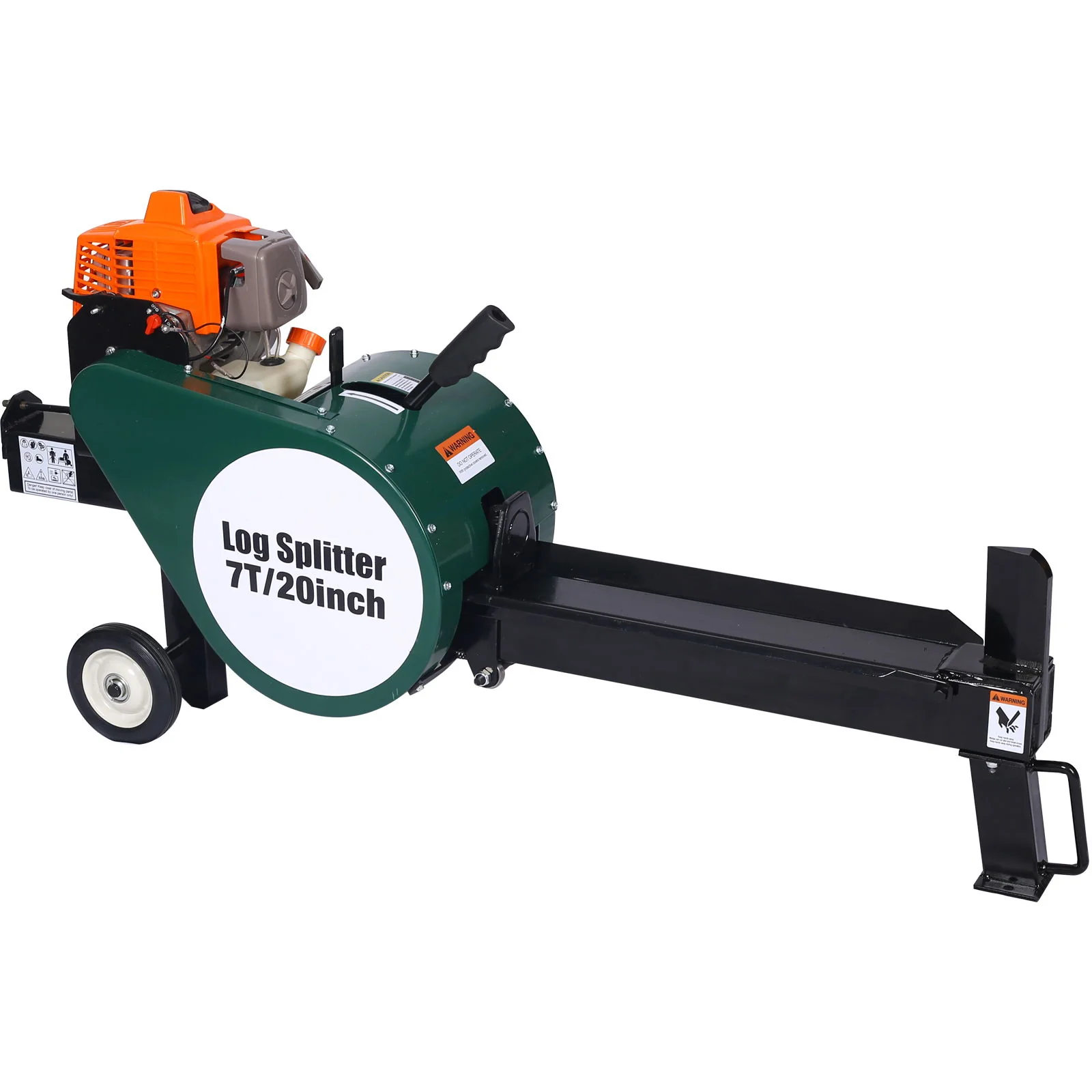 Portable Double Flywheel Electric Log Splitter 7 Ton Gas Log Splitter With Auto Return Steel - Gray - Image 8