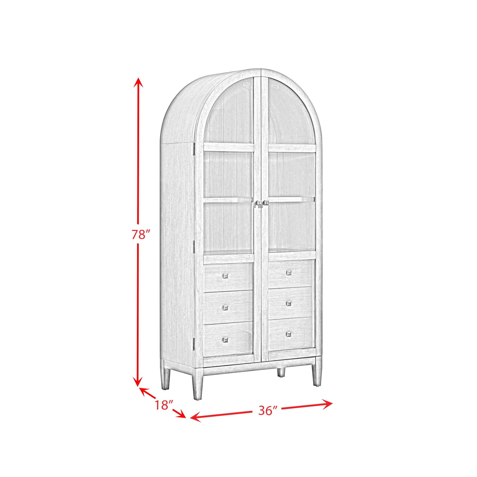Portico - Display Cabinet - Brown Oak - Image 5