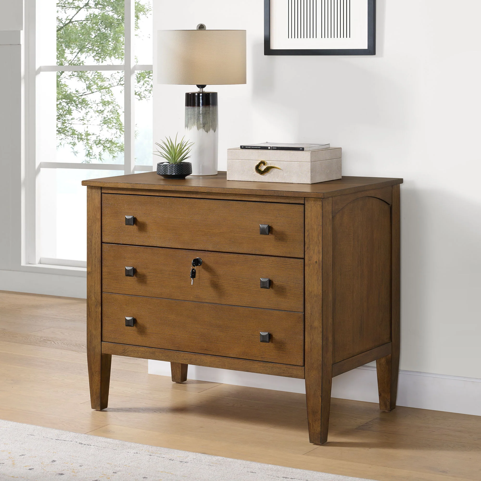 Portico - File Cabinet - Brown Oak - Image 4